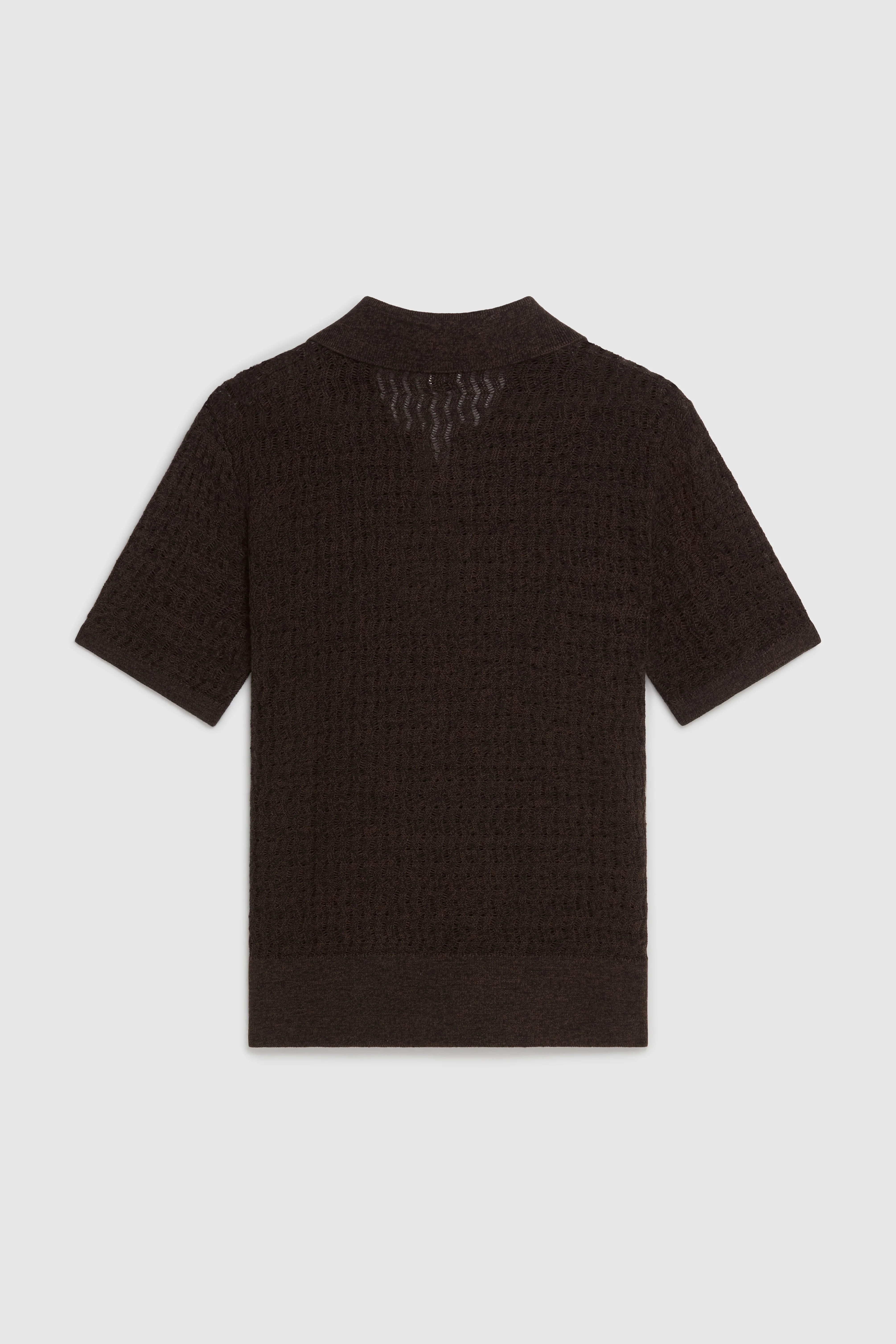 AURI KNIT EYELASH POLO - ESPRESSO - Image 3