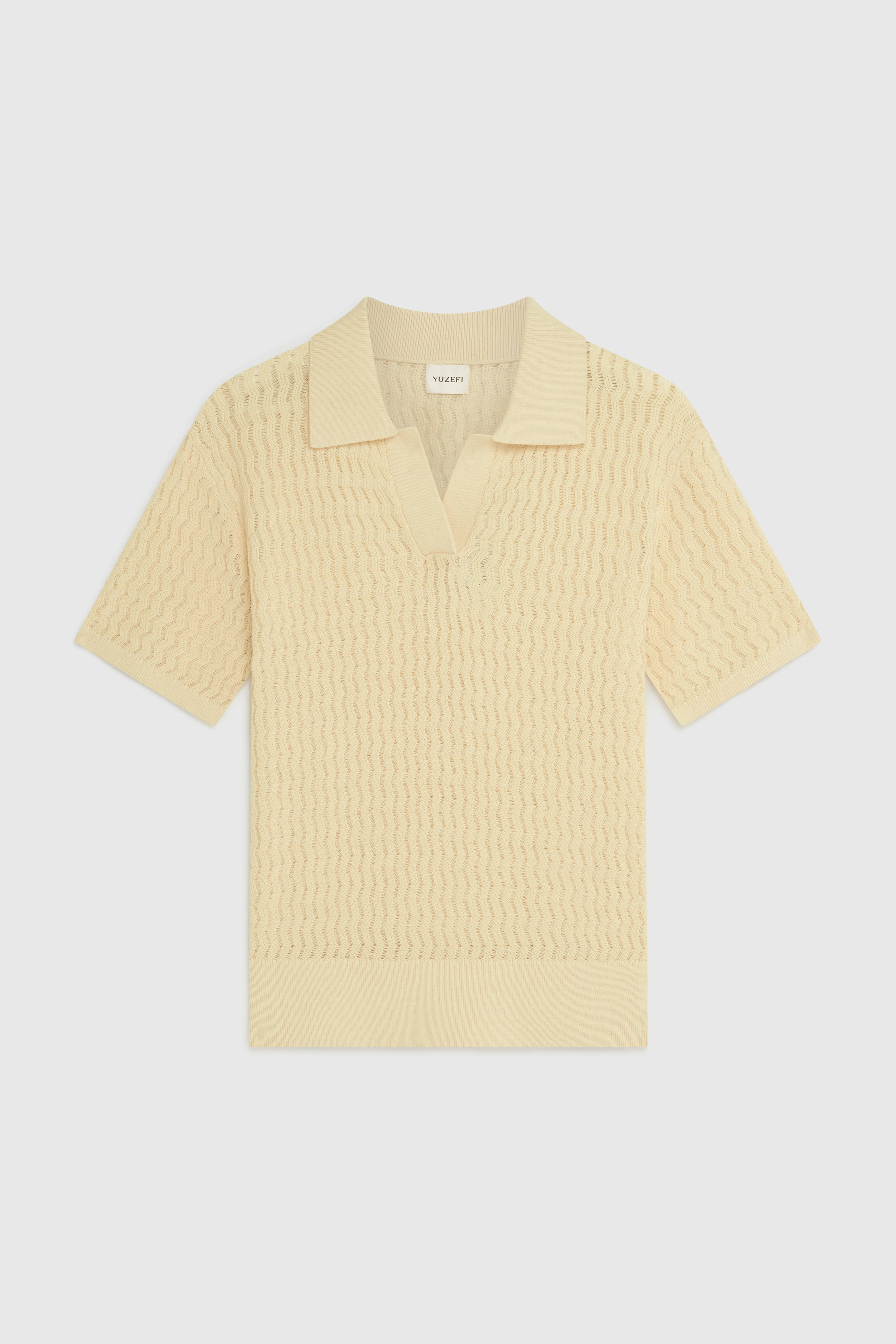 AURI KNIT EYELASH POLO - VANILLA