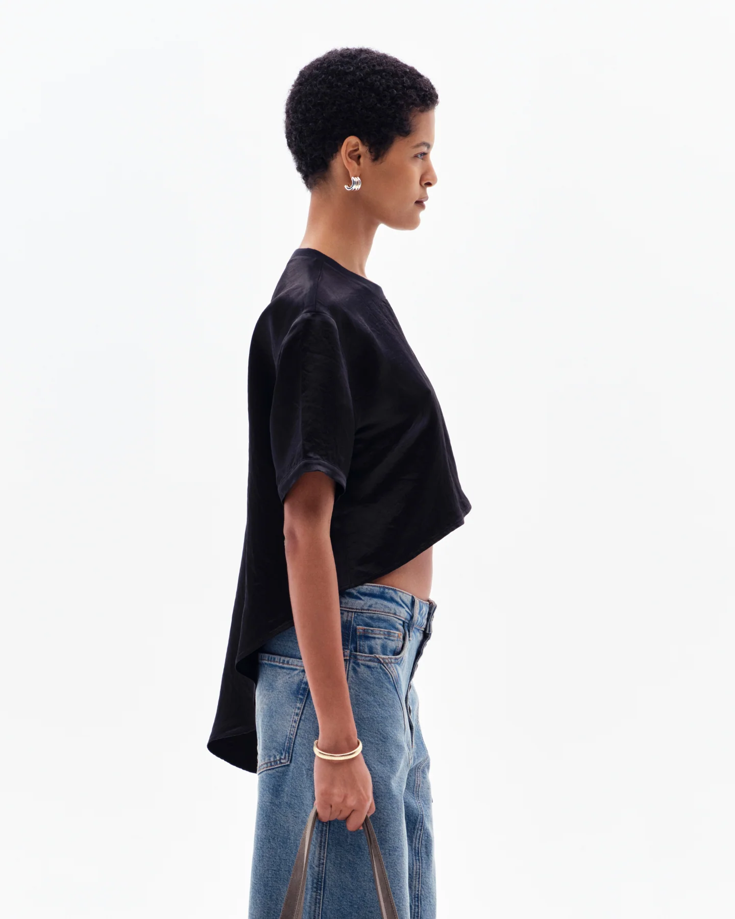 AURORA ASYMMETRIC T-SHIRT - BLACK - Image 3