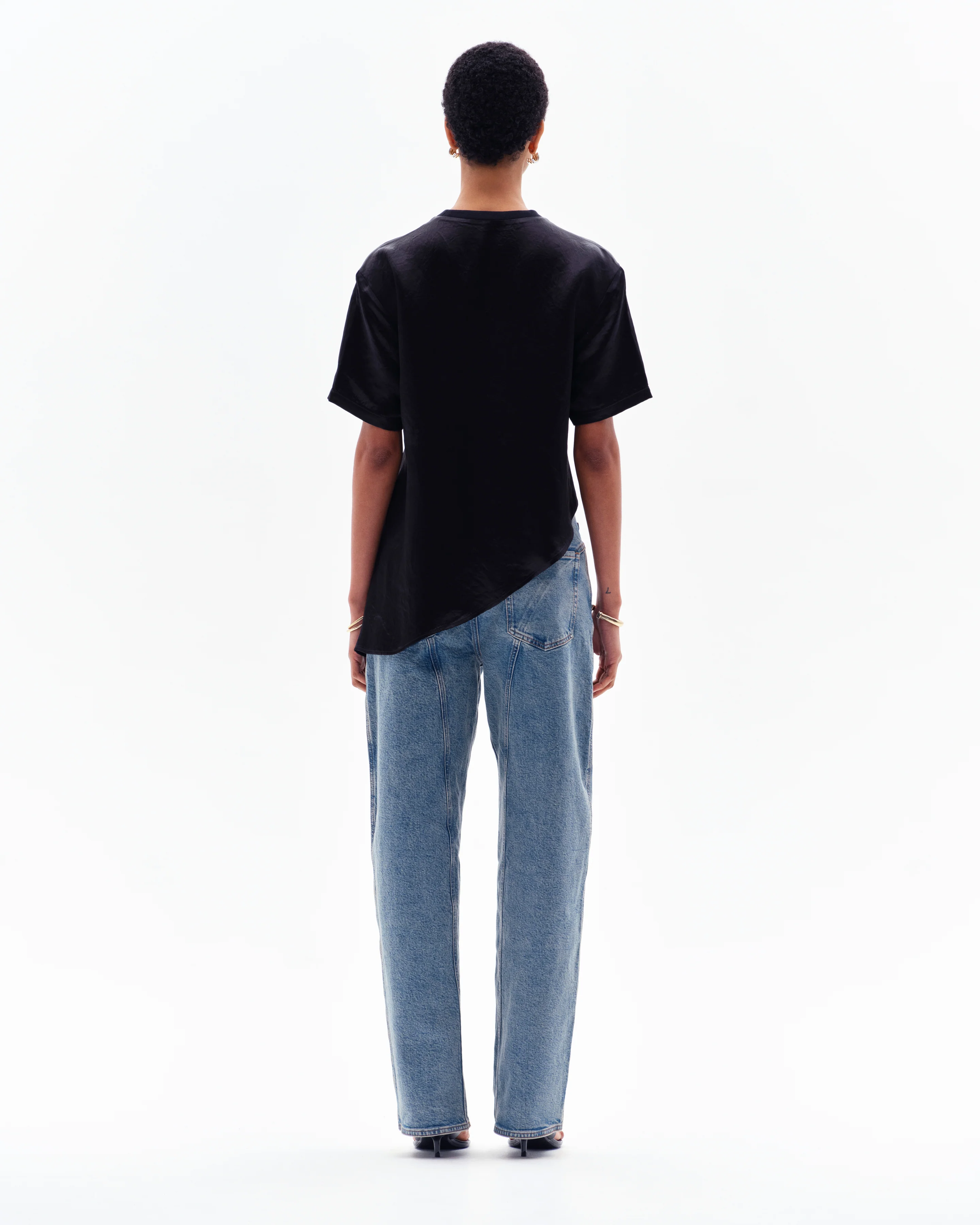 AURORA ASYMMETRIC T-SHIRT - BLACK - Image 4