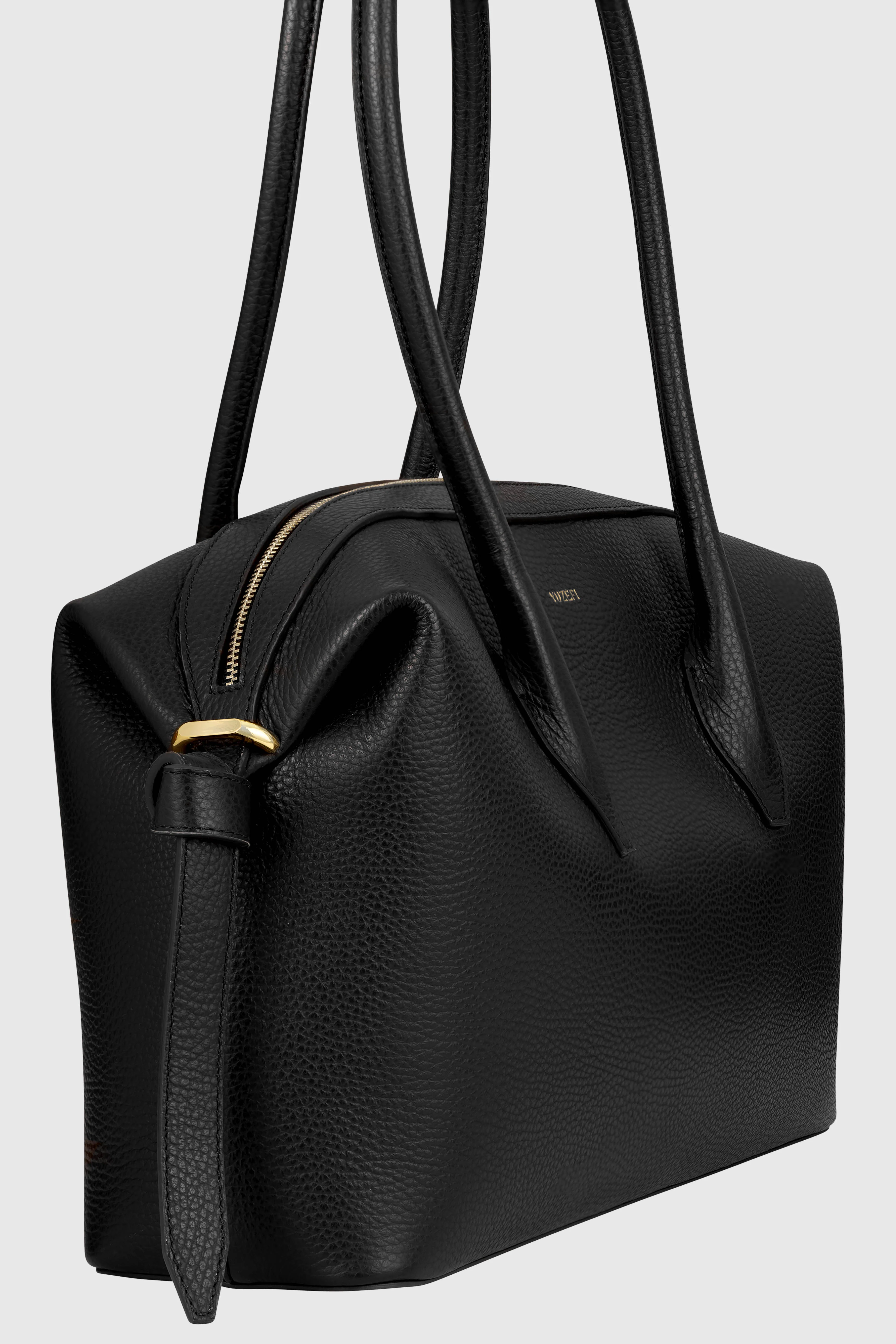 BRIOCHE DUFFLE - BLACK PEBBLE GRAINED LEATHER - Image 4