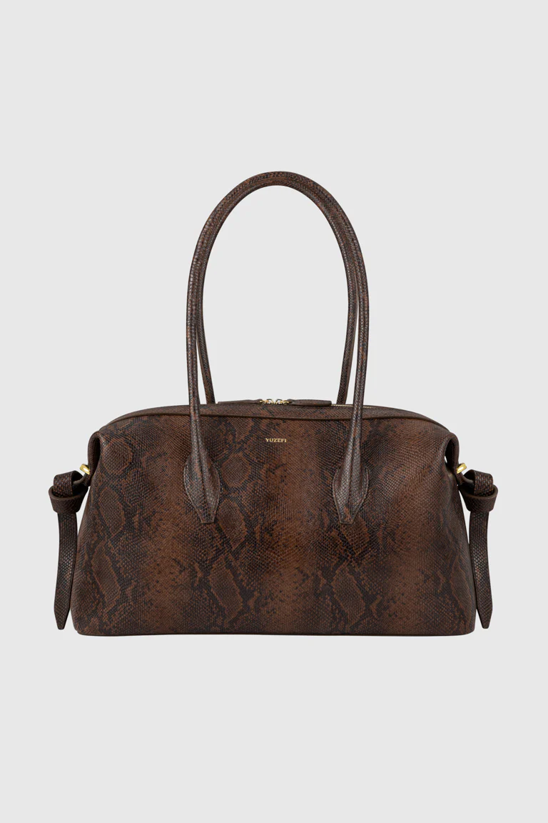 BRIOCHE DUFFLE - EMBOSSED SNAKE COWHIDE LEATHER