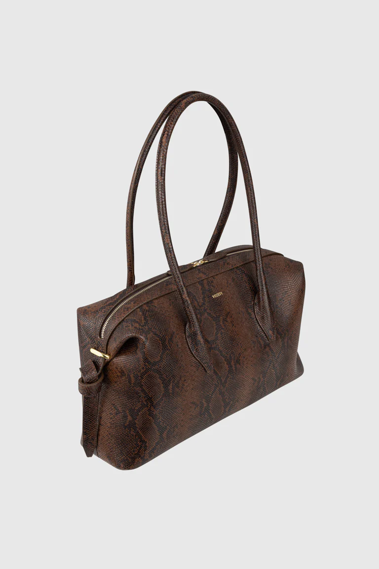BRIOCHE DUFFLE - EMBOSSED SNAKE COWHIDE LEATHER - Image 2