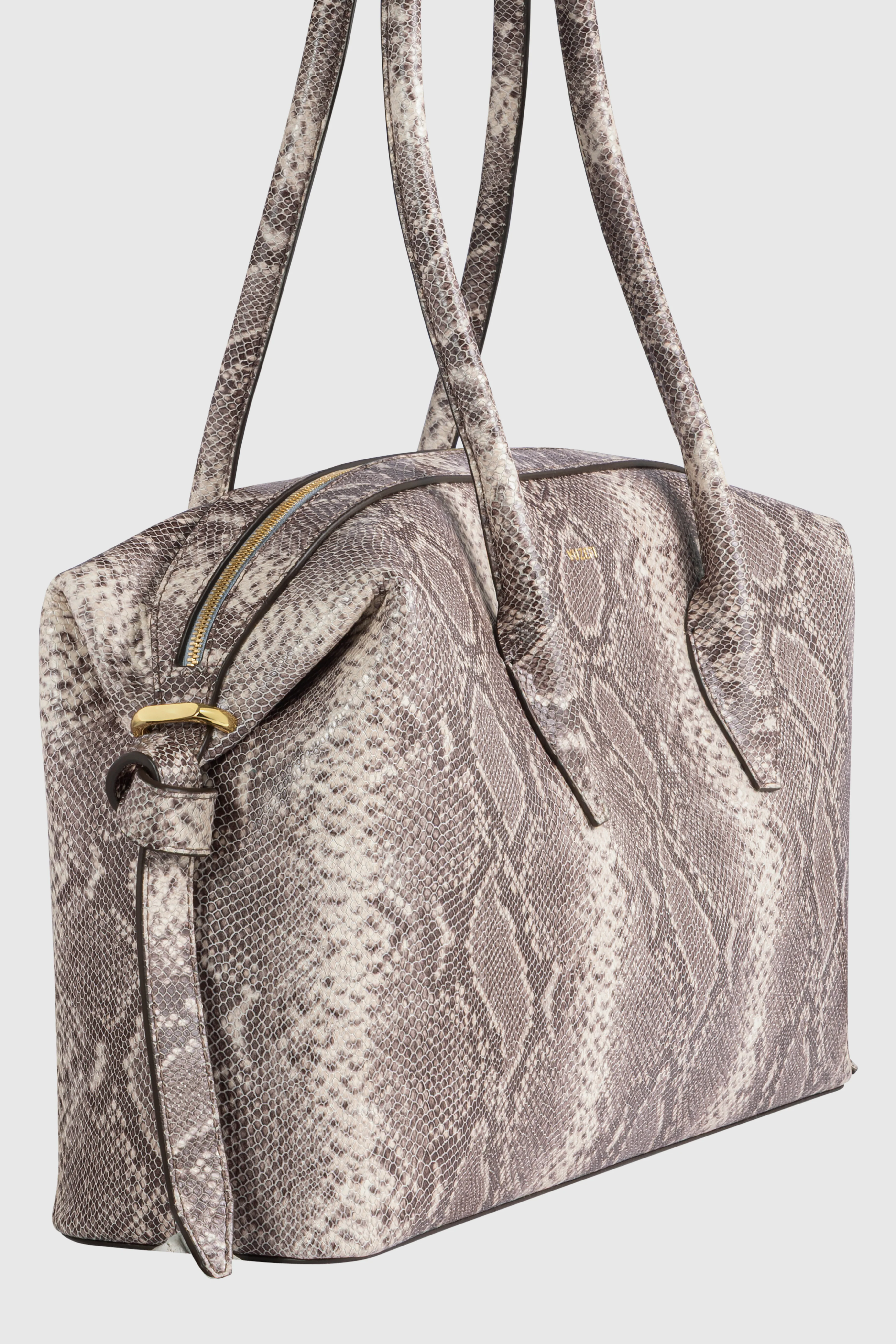 BRIOCHE DUFFLE - EMBOSSED ASH SNAKE COWHIDE LEATHER - Image 5
