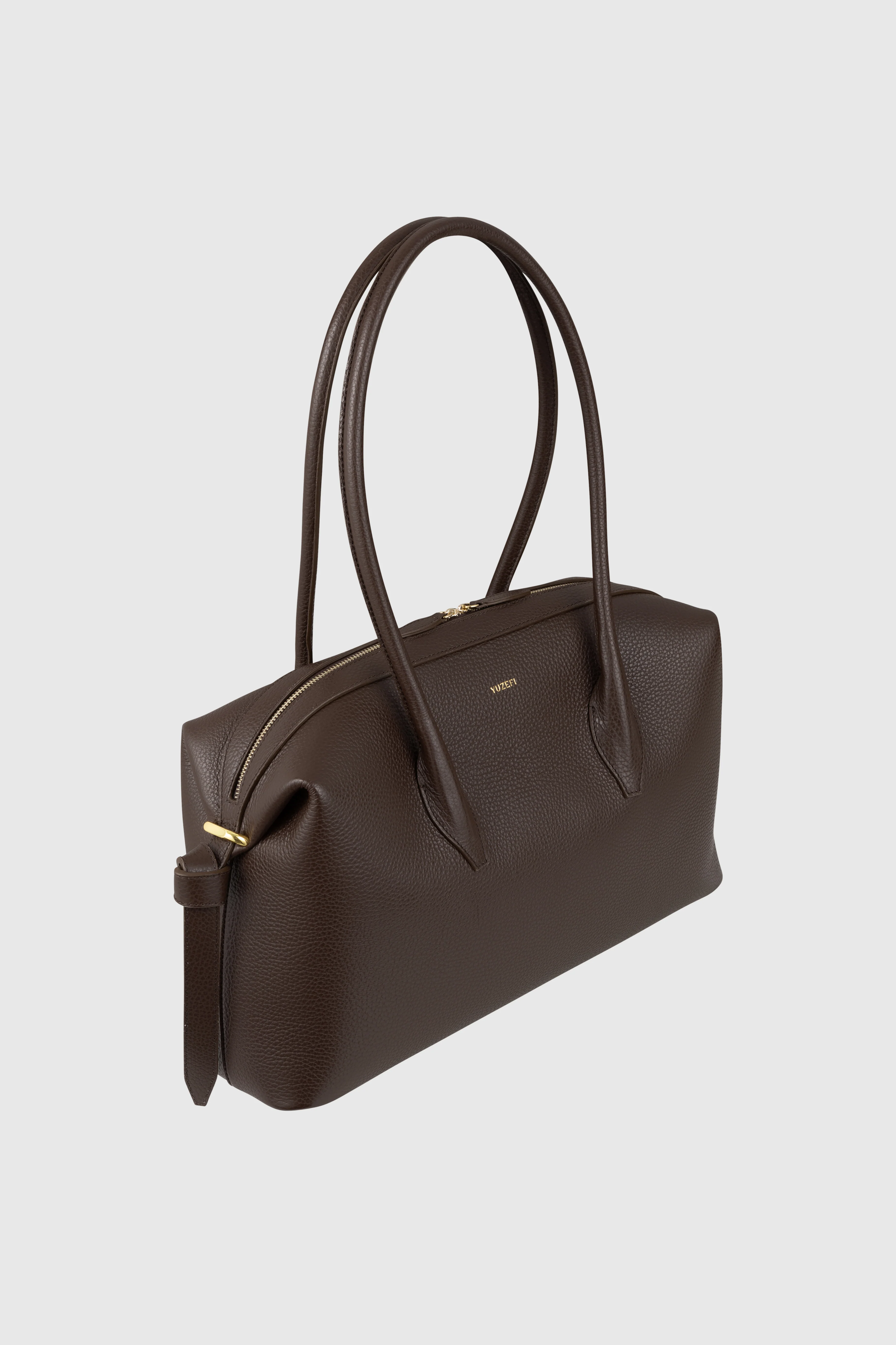 BRIOCHE DUFFLE - ESPRESSO PEBBLE GRAINED LEATHER - Image 4