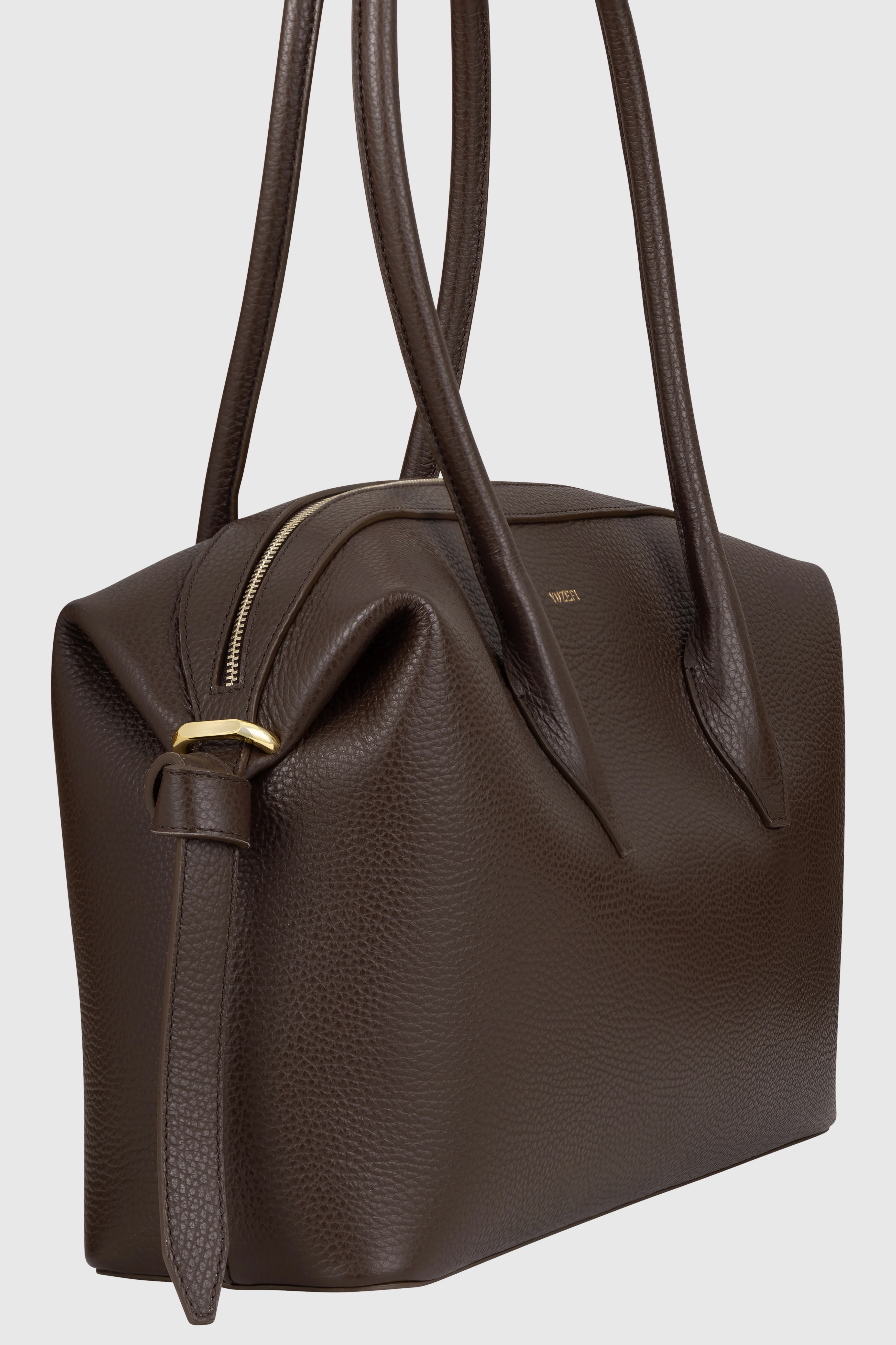 BRIOCHE DUFFLE - ESPRESSO PEBBLE GRAINED LEATHER - Image 5