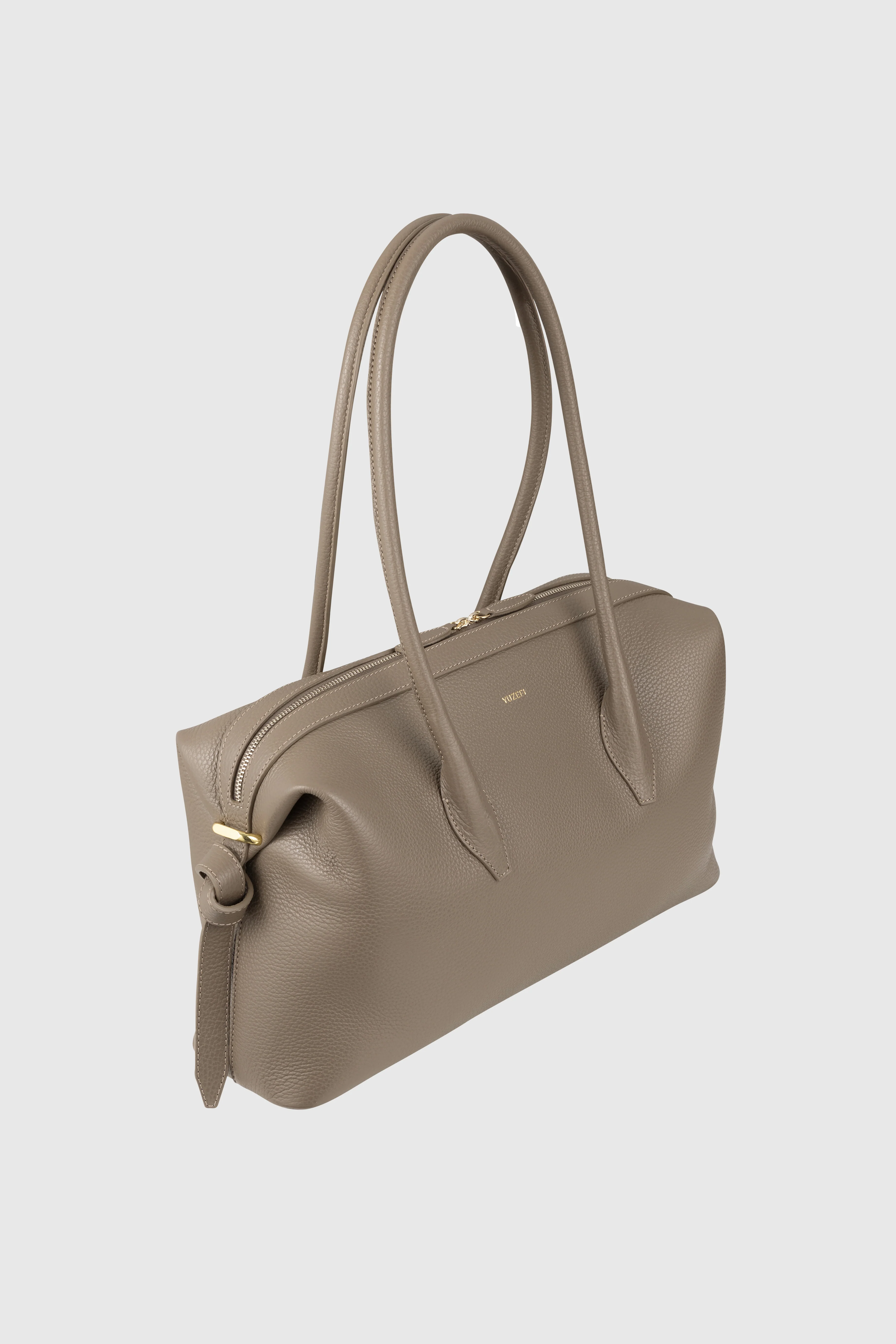 BRIOCHE DUFFLE - TAUPE PEBBLE GRAINED LEATHER - Image 4