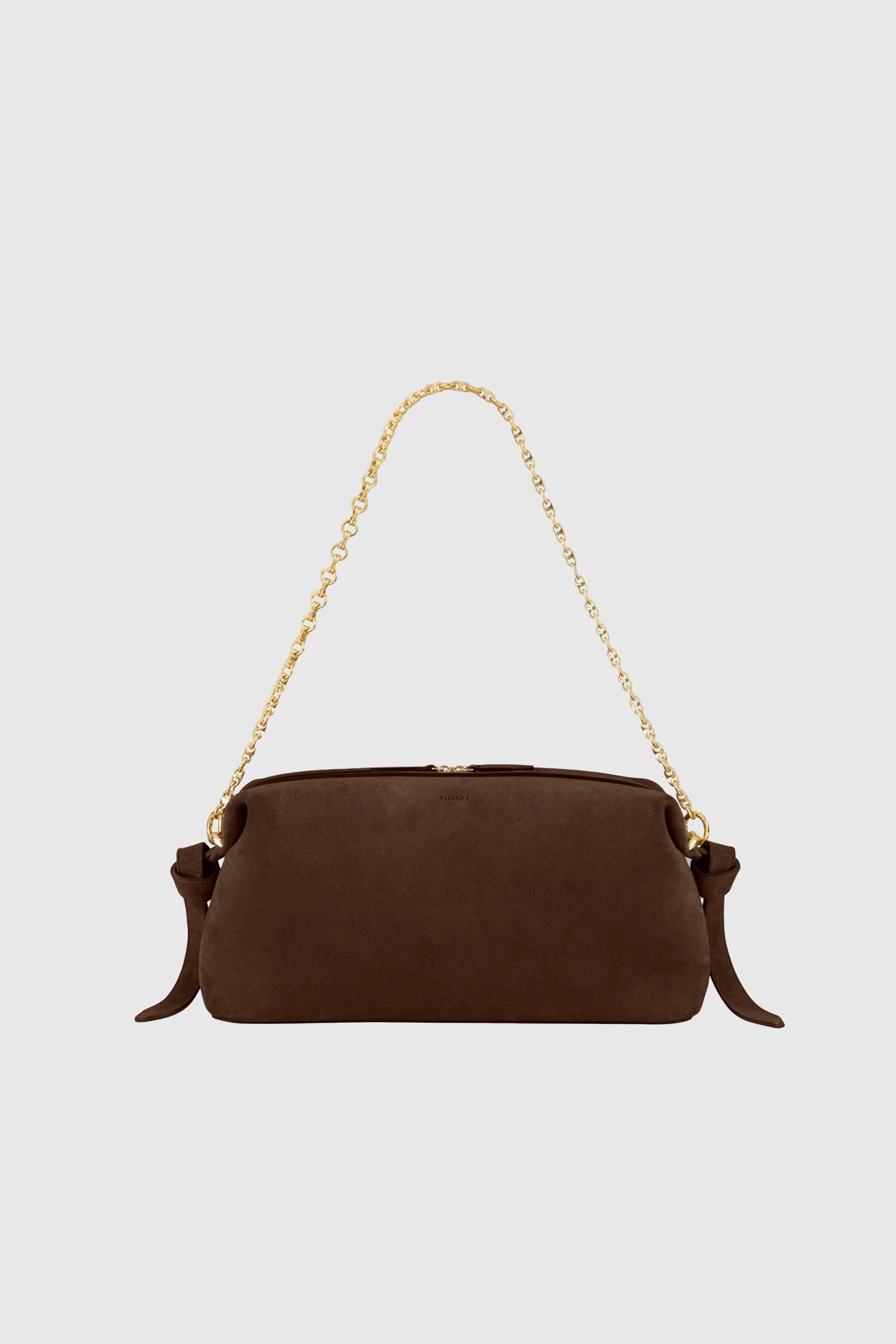 BRIOCHE POUCH - CHOCOLATE SUEDE