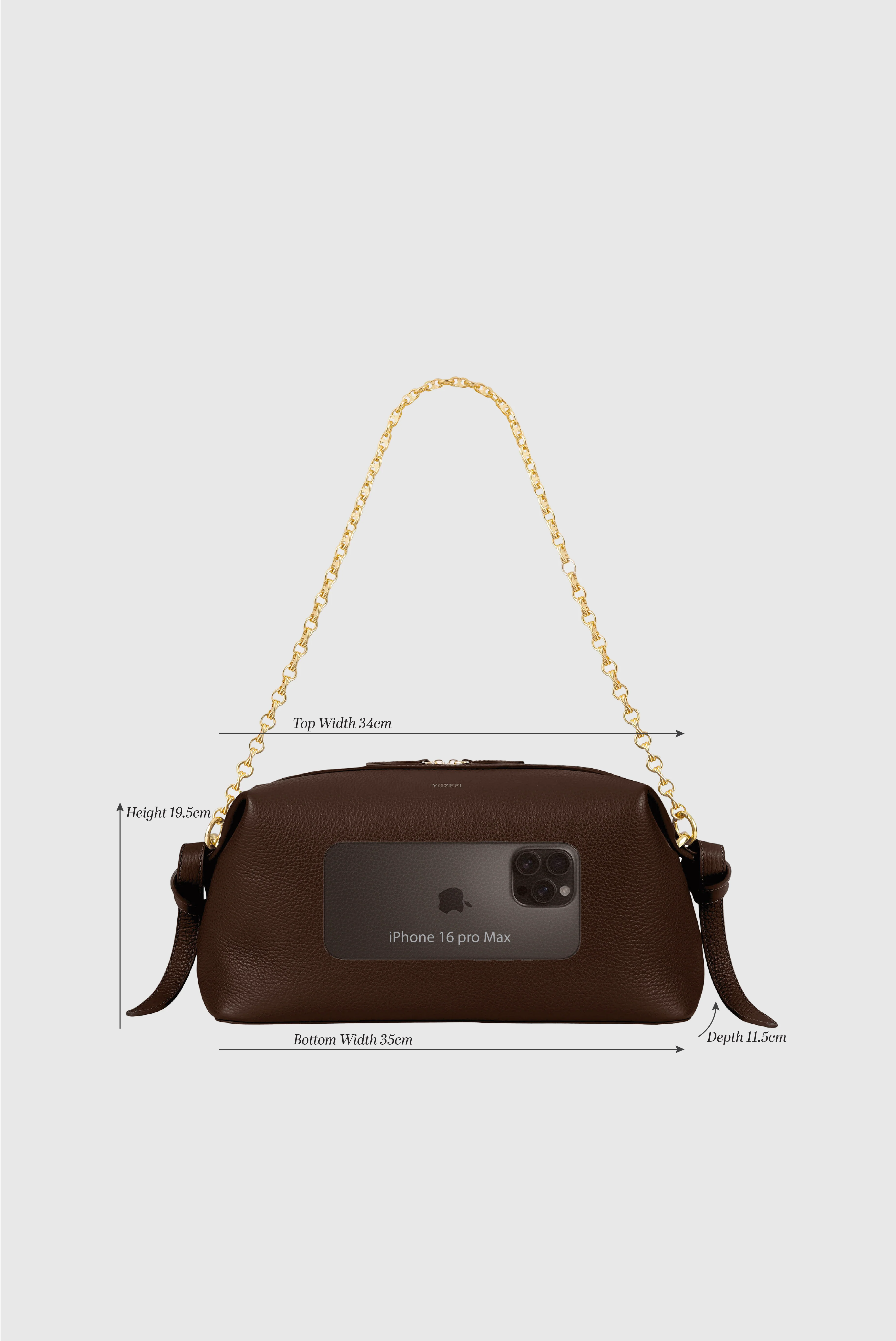BRIOCHE POUCH - CHOCOLATE SUEDE - Image 4