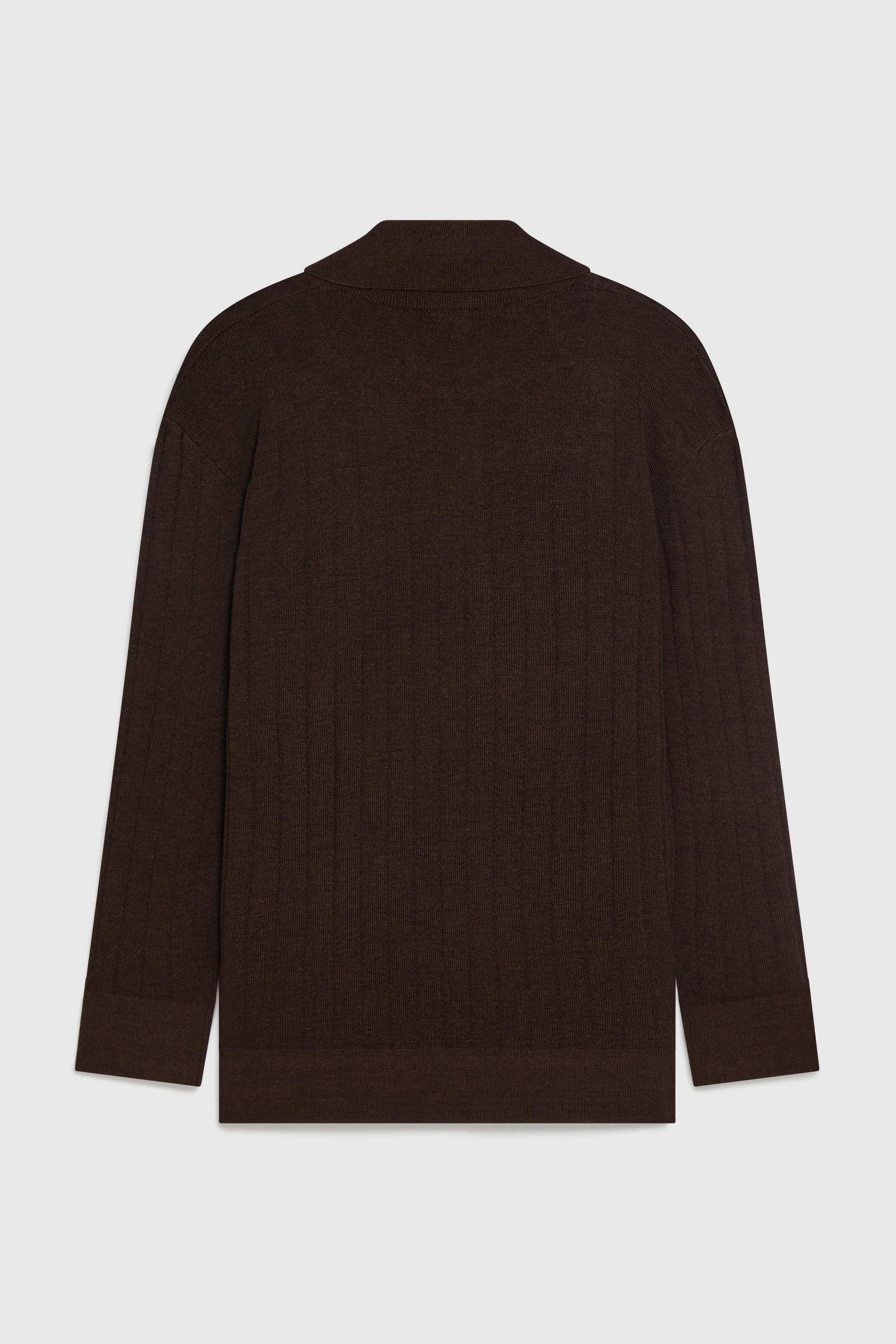 ELLIS TUCK STITCH OVERSIZED POLO - CHOCOLATE - Image 4