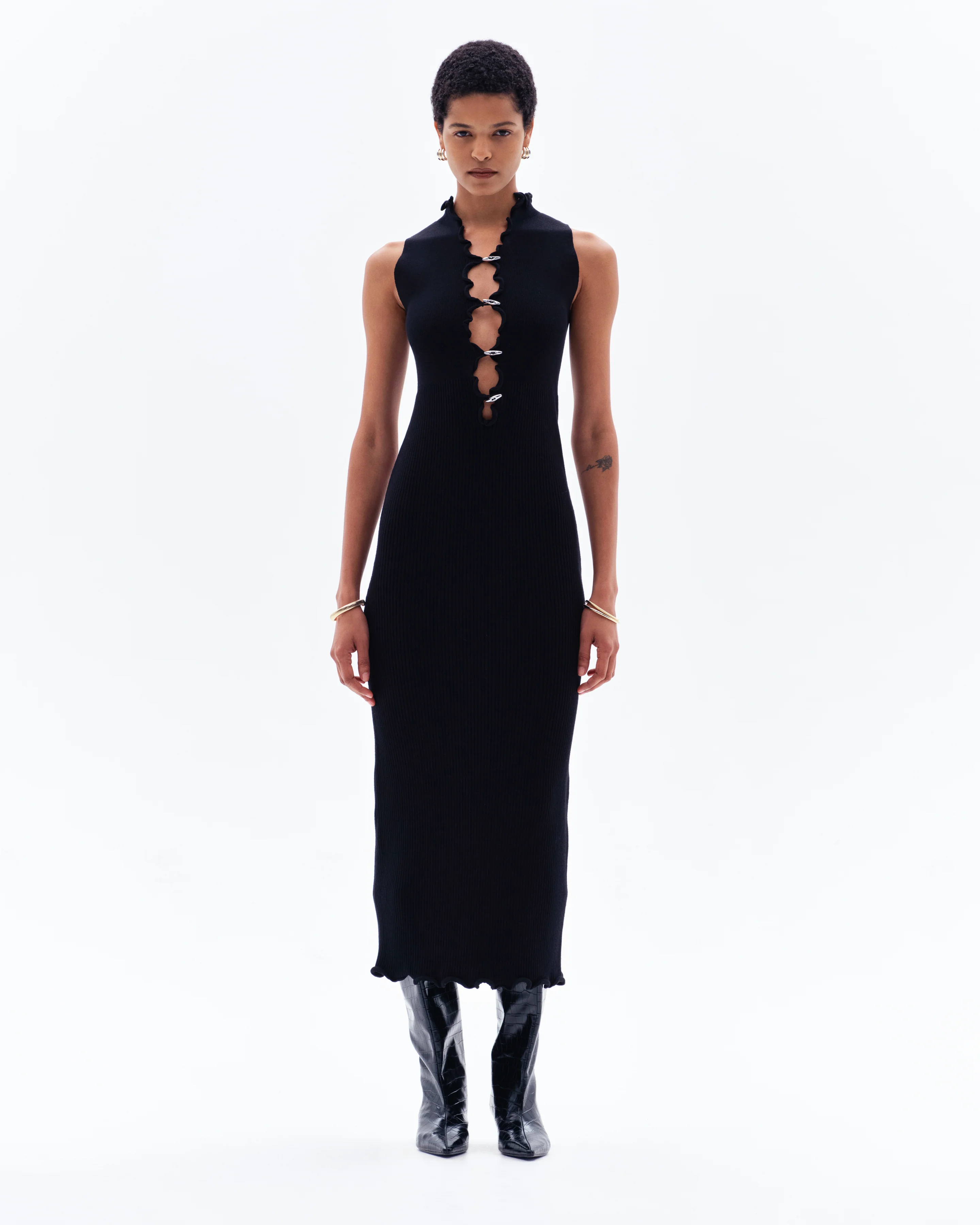 EZE RIB MAXI DRESS - BLACK