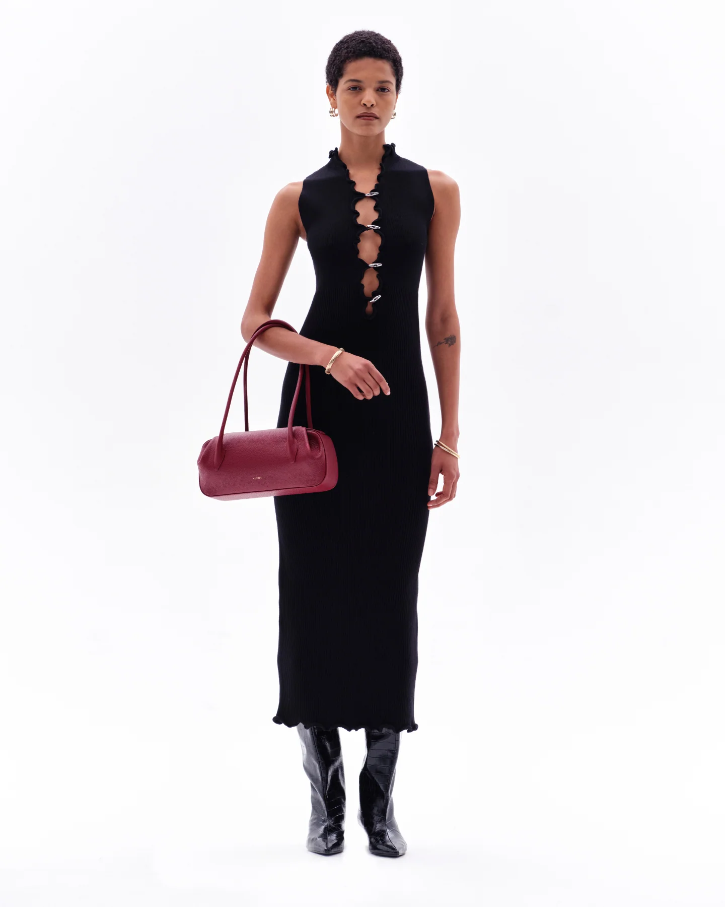 EZE RIB MAXI DRESS - BLACK - Image 3