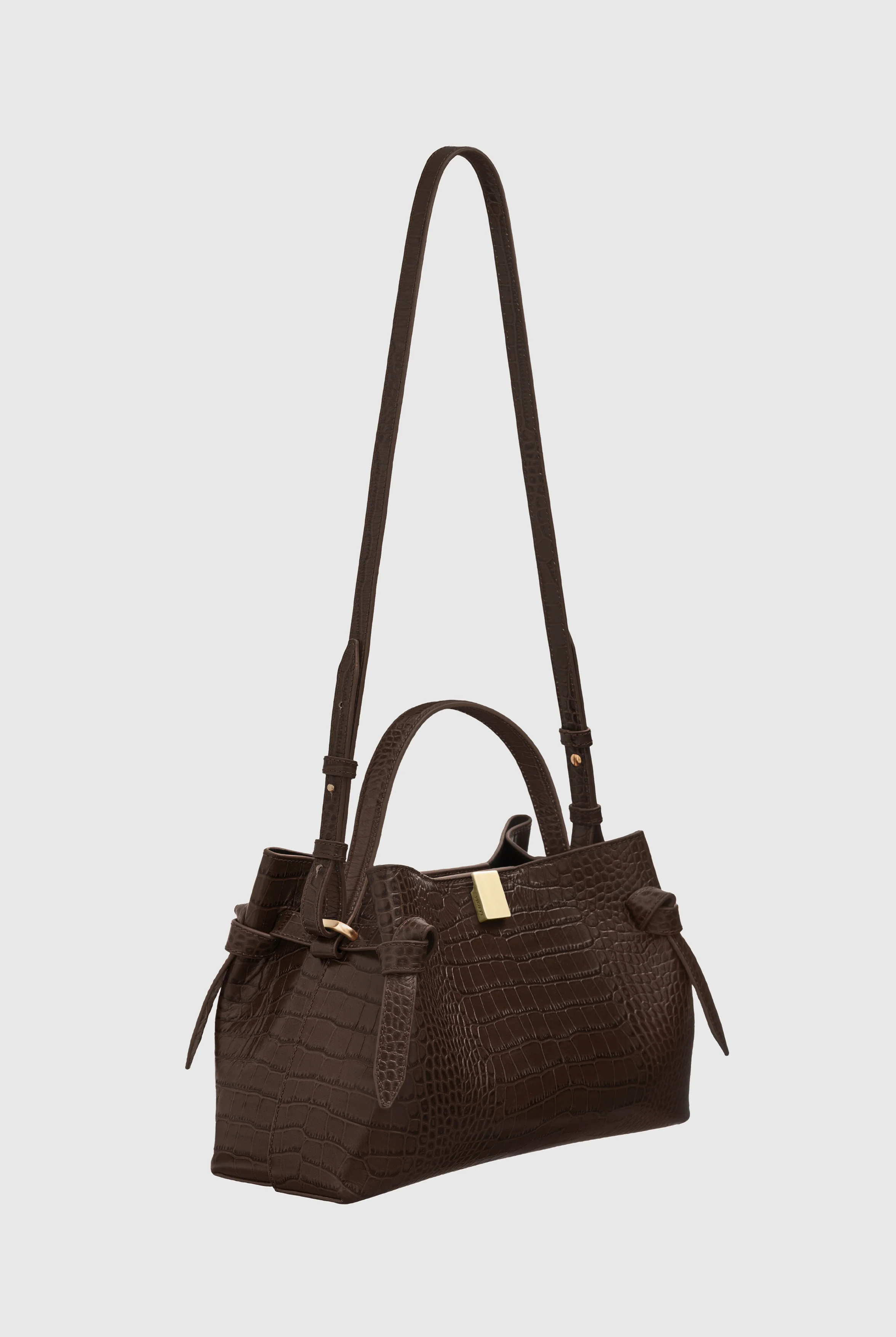 GYOZA - EMBOSSED ESPRESSO CROC LEATHER - Image 3