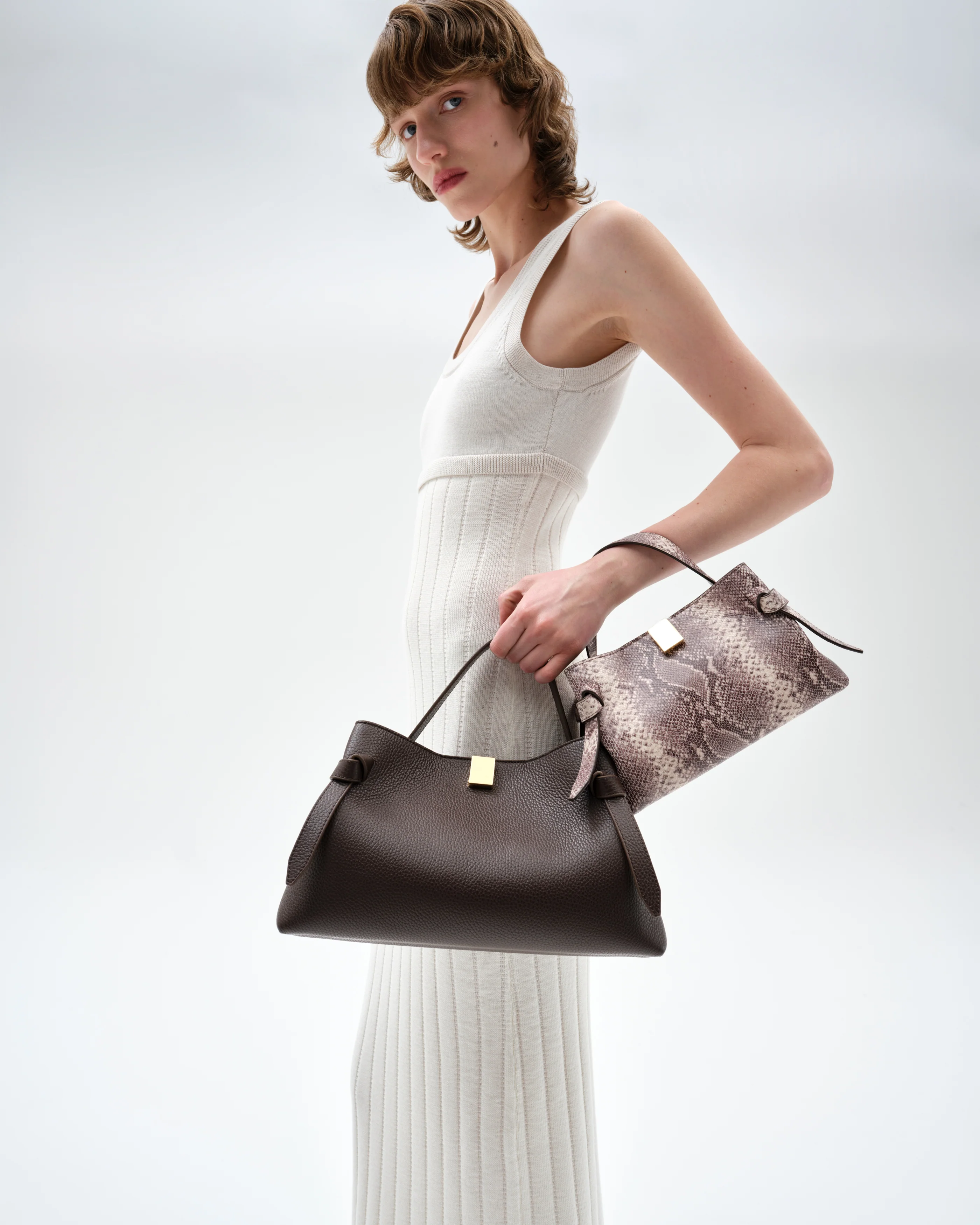 GYOZA MINI - EMBOSSED ASH SNAKE COWHIDE LEATHER - Image 2