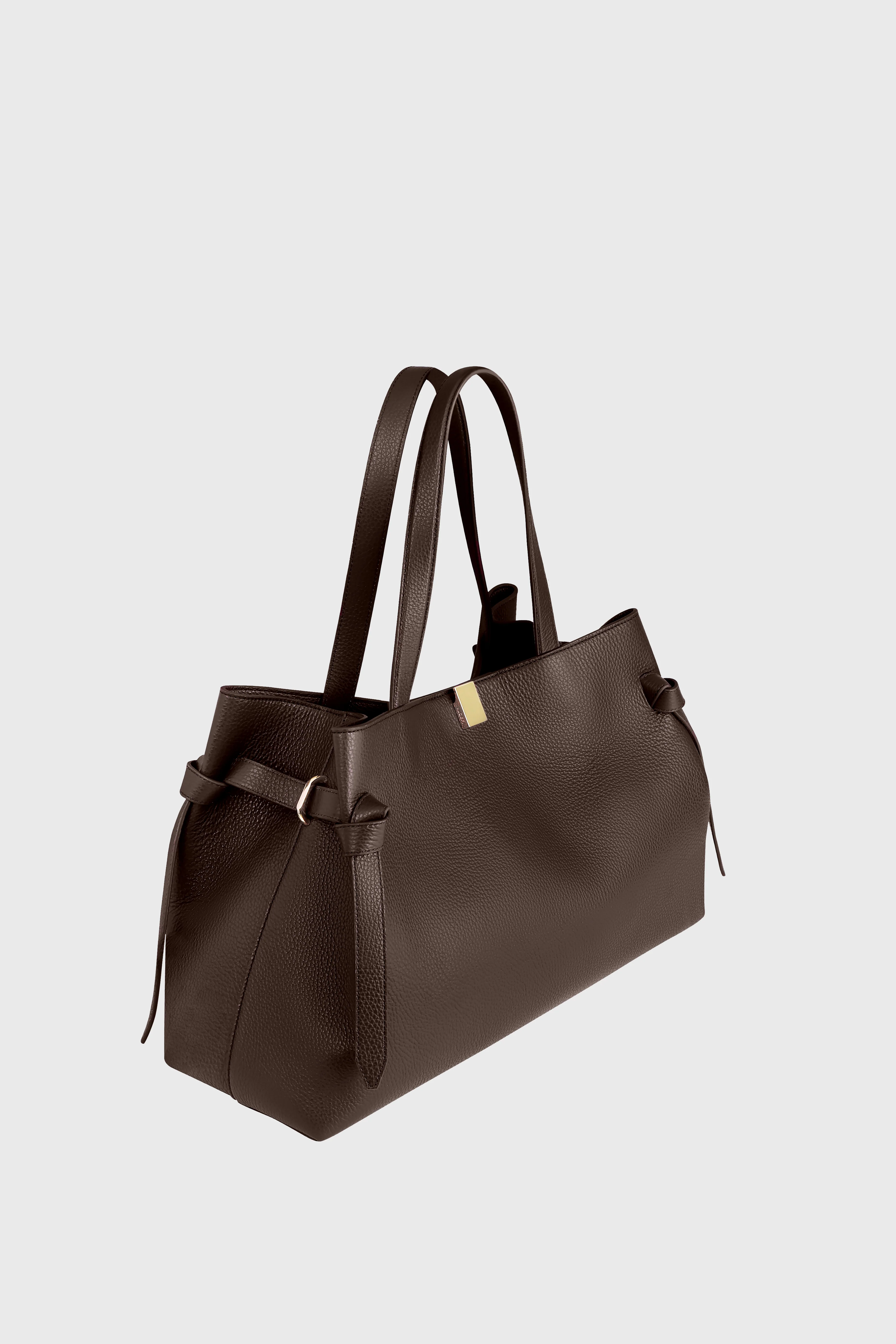 GYOZA TOTE - ESPRESSO PEBBLE GRAINED LEATHER - Image 4