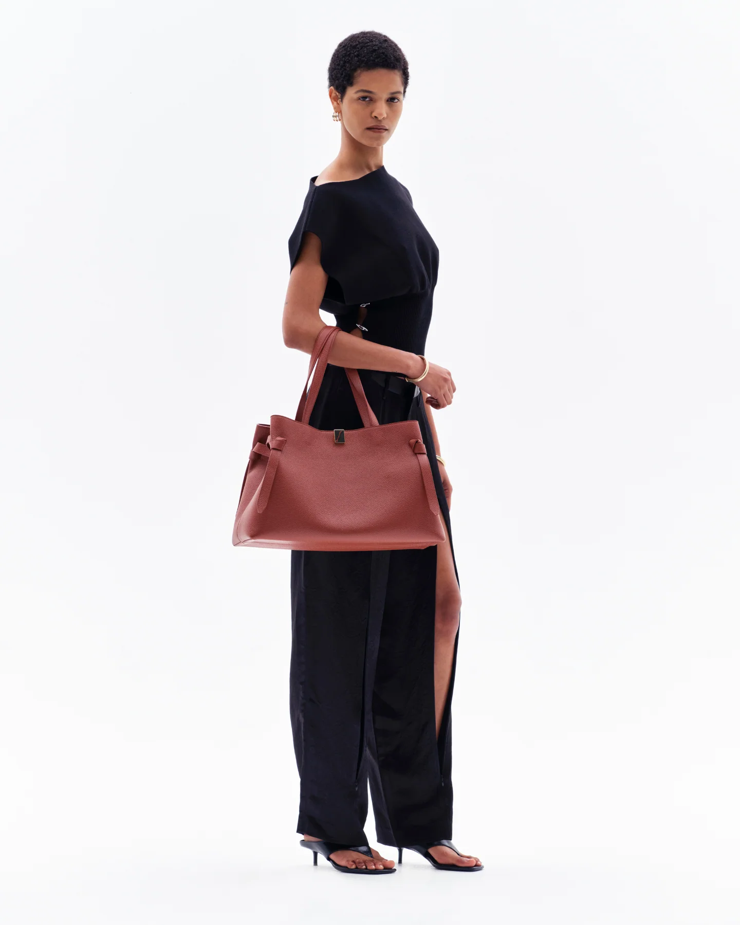 HEDRA ACETATE CONCEALED ZIP TROUSERS - BLACK - Image 3