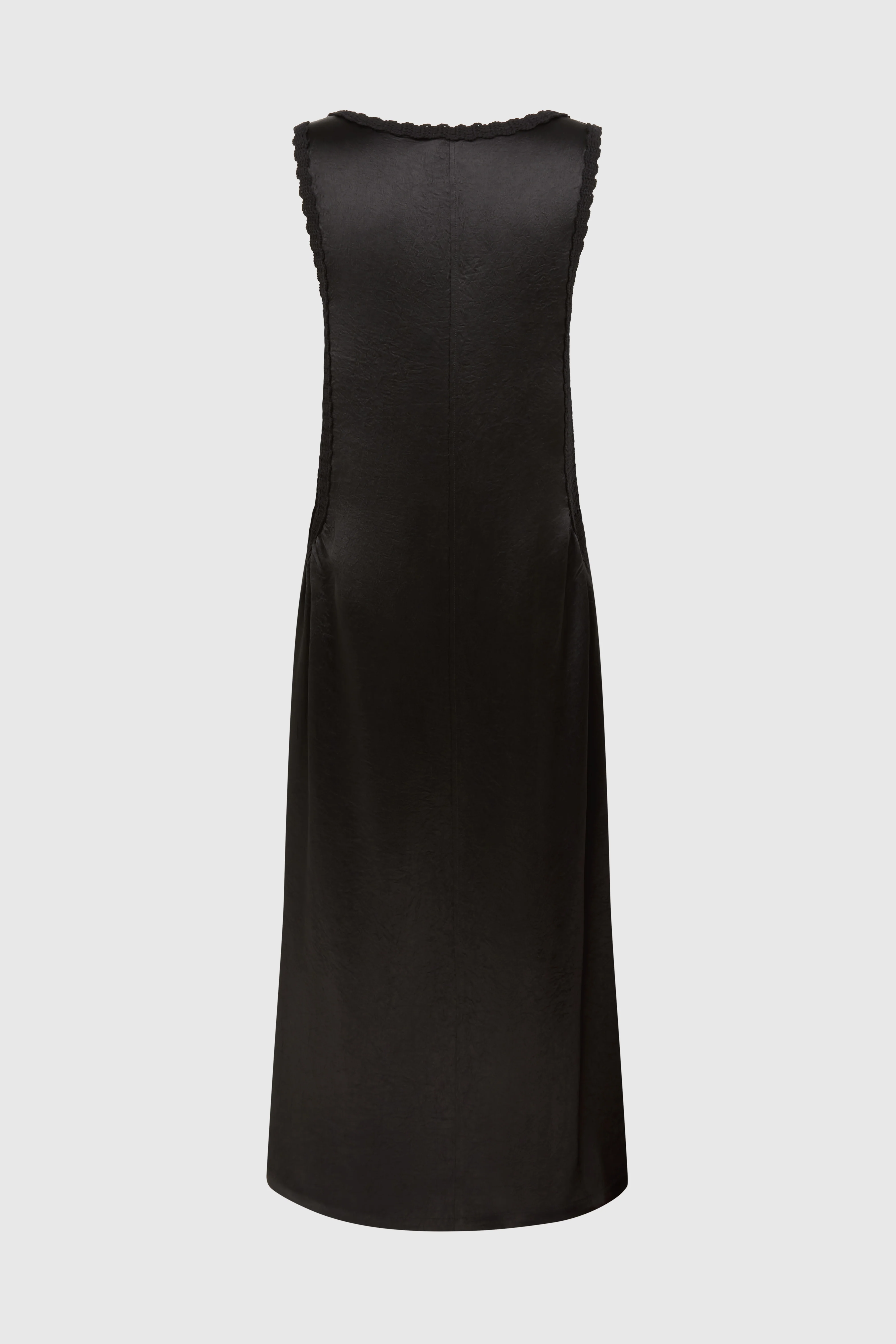 KRYSTYNA SATEEN VINTAGE MAXI DRESS - BLACK - Image 2