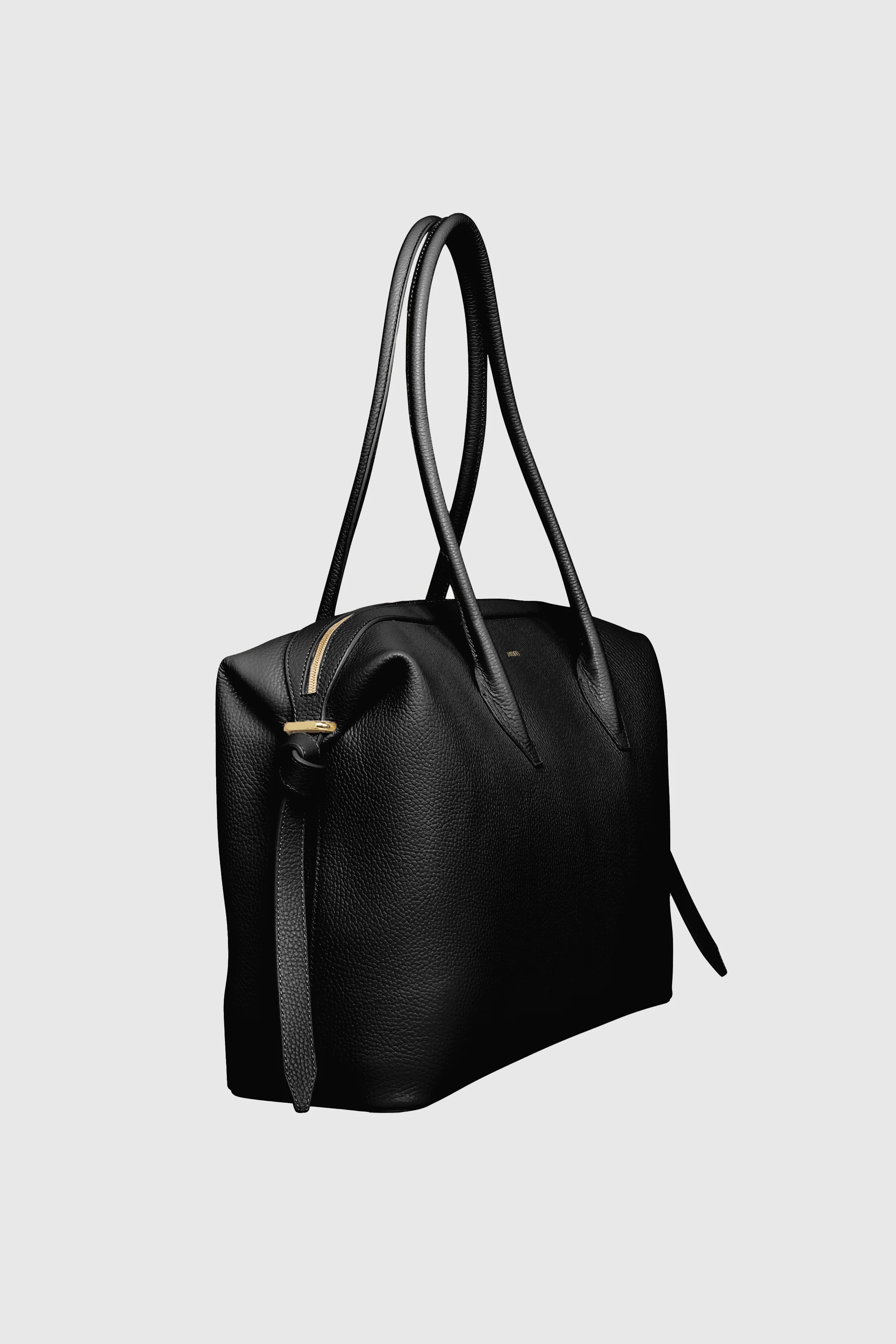LARGE BRIOCHE DUFFLE - BLACK PEBBLE GRAINED LEATHER - Image 4