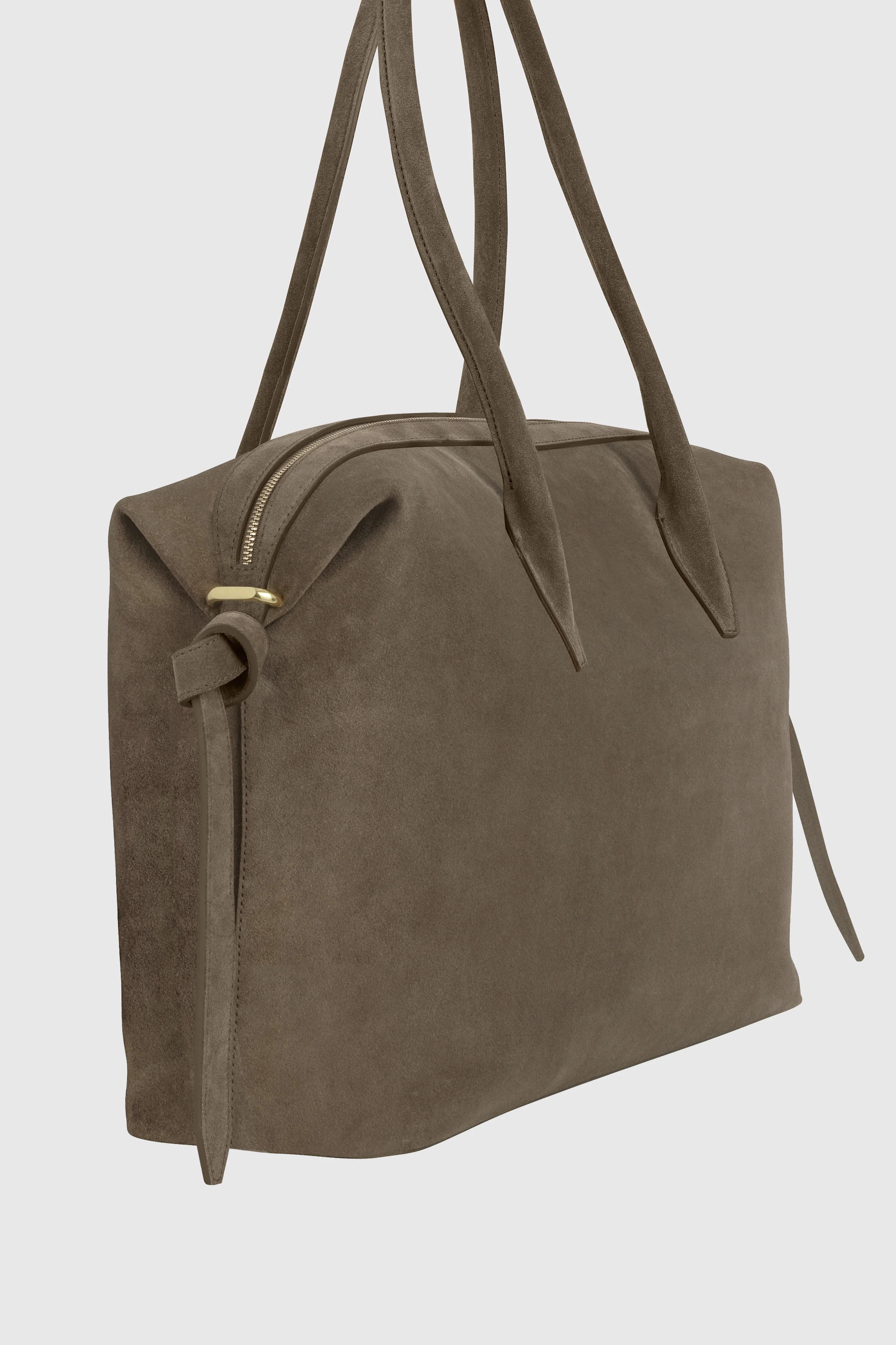 LARGE BRIOCHE DUFFLE - TAUPE SUEDE - Image 3
