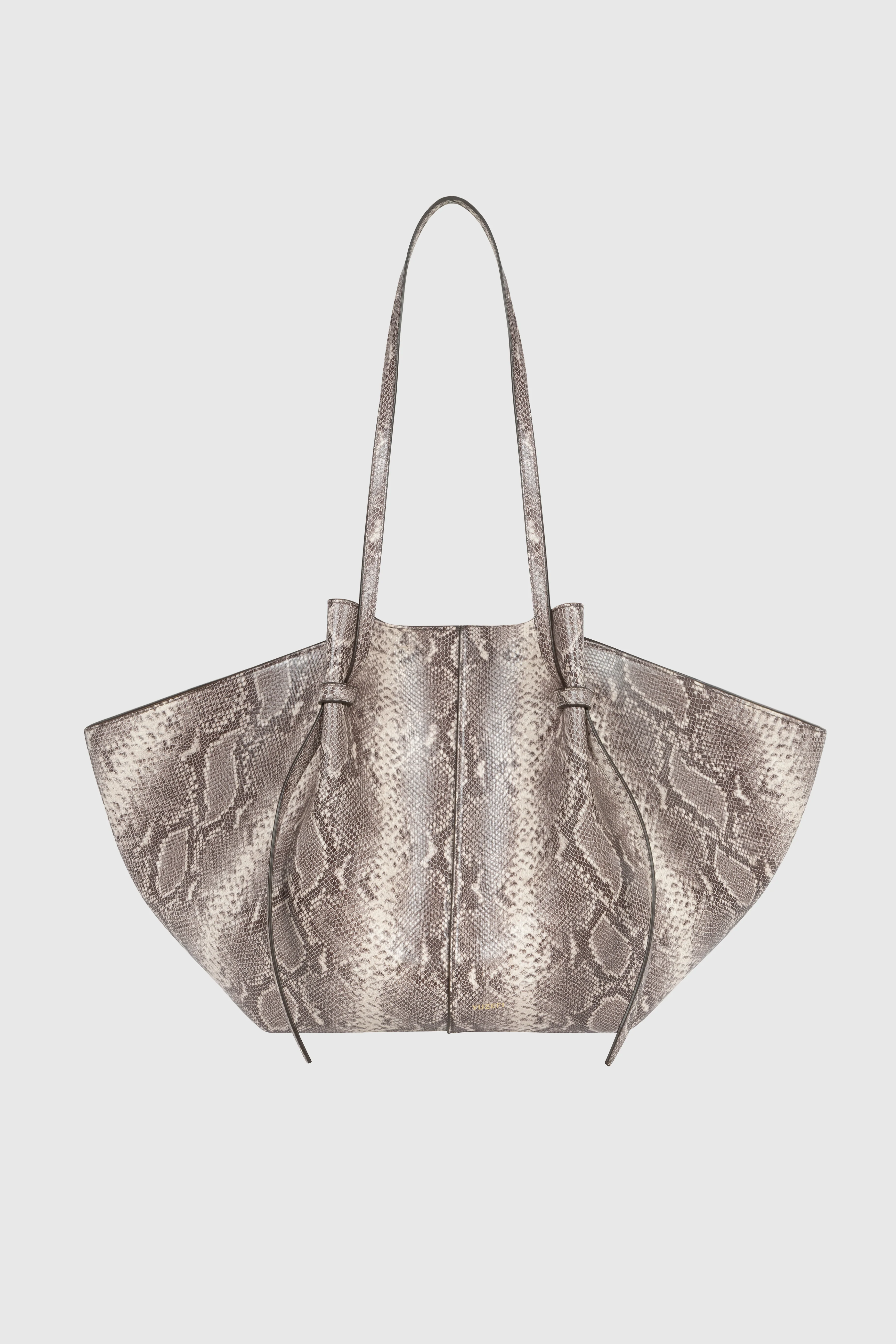 LARGE MOCHI - EMBOSSED ASH SNAKE COWHIDE LEATHER