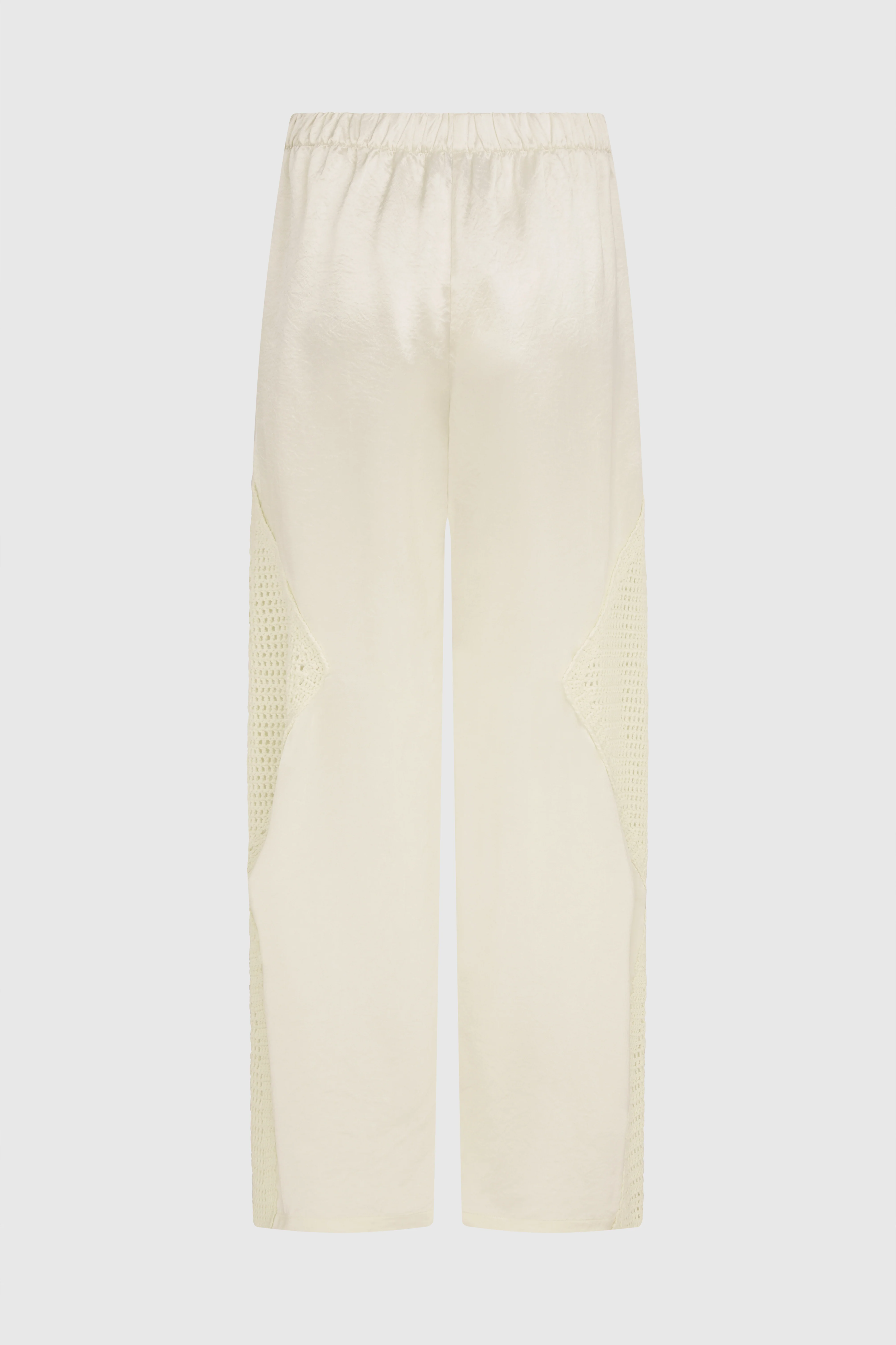 LORI SATEEN CROCHET TROUSERS - IVORY - Image 3