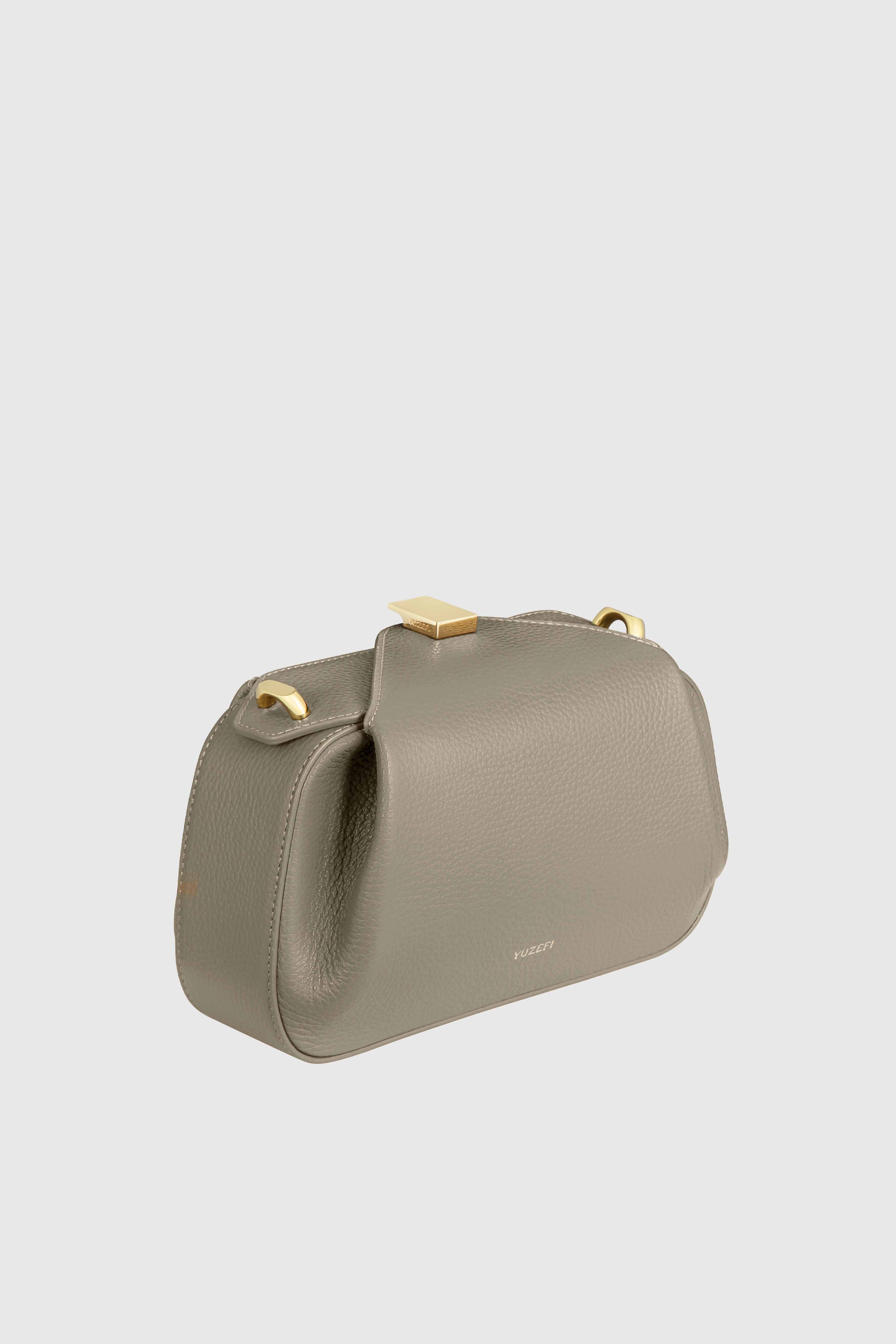 OYSTER MINI CLUTCH - TAUPE PEBBLE GRAINED LEATHER - Image 3