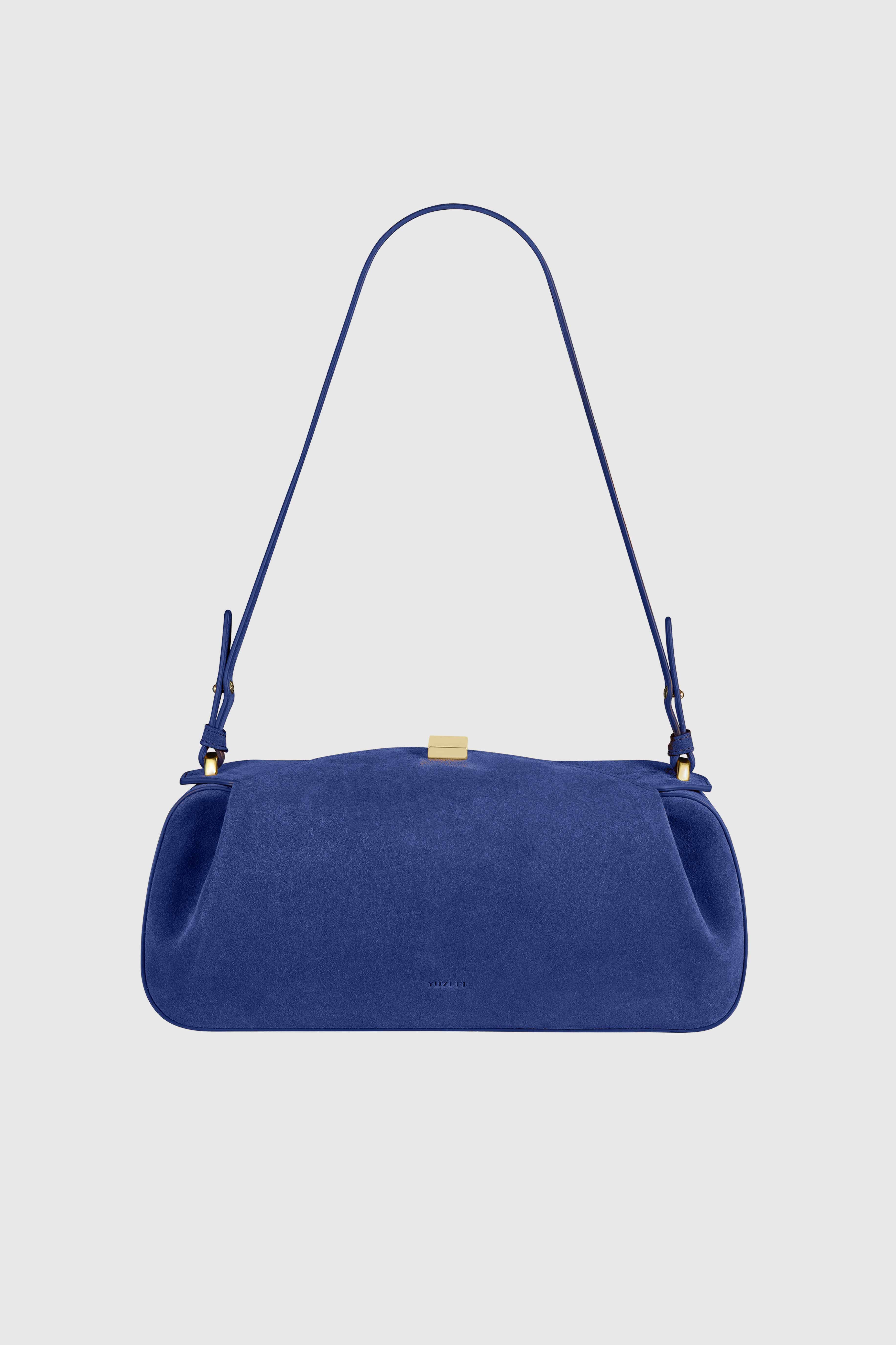 OYSTER CLUTCH - BLUE SUEDE - Image 3