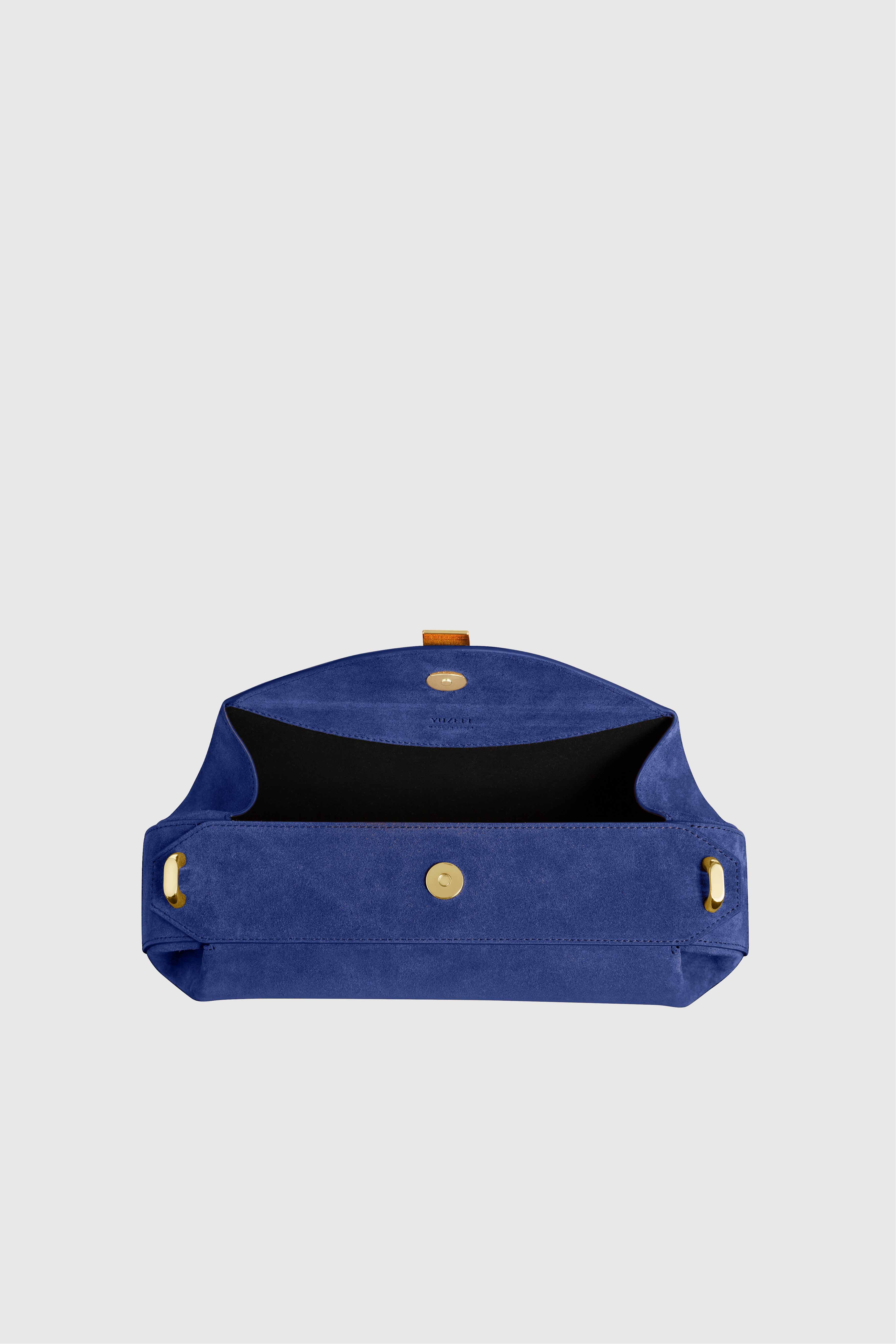 OYSTER CLUTCH - BLUE SUEDE - Image 4