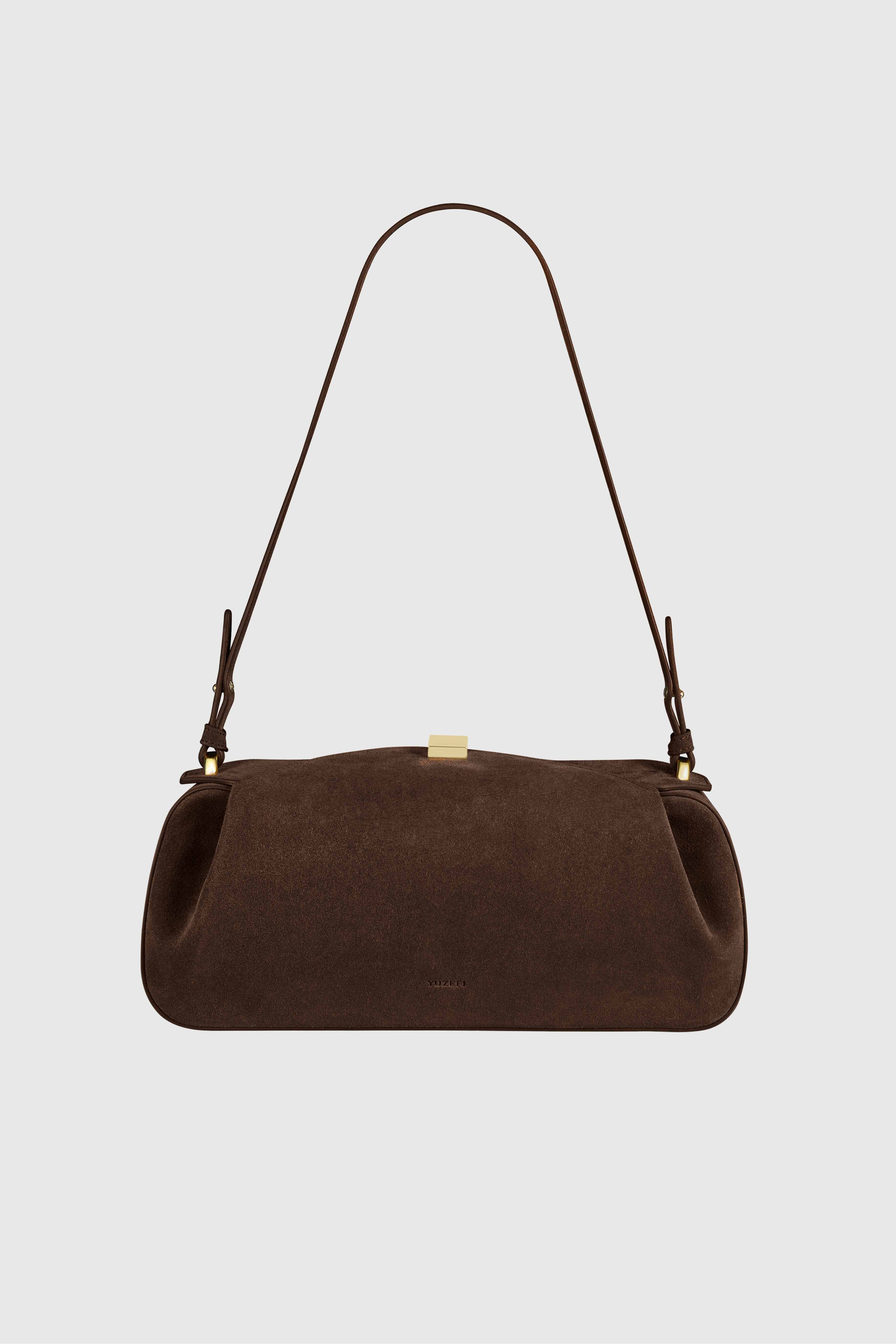 OYSTER CLUTCH - CHOCOLATE SUEDE - Image 3