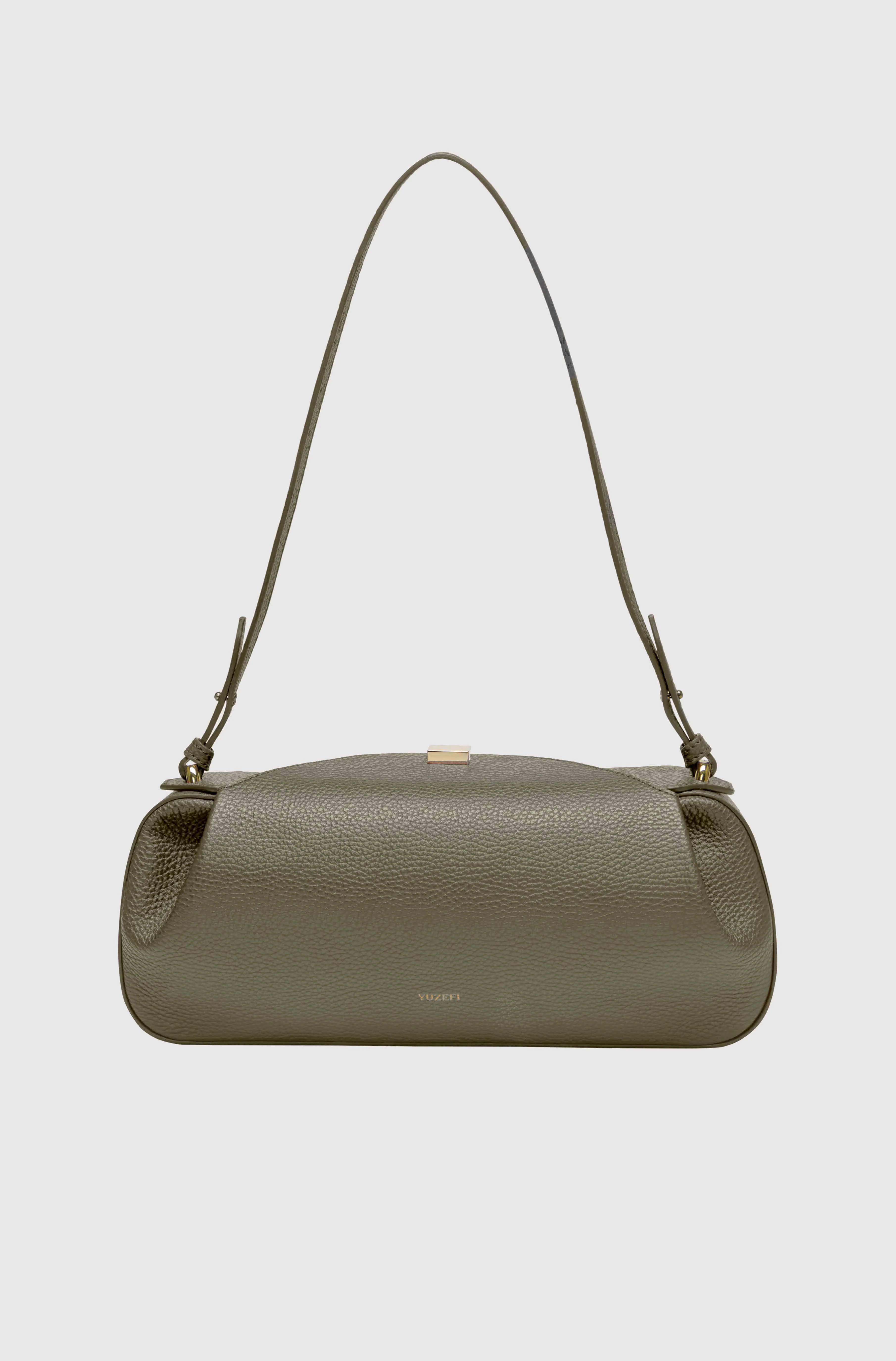 OYSTER CLUTCH - TAUPE PEBBLE GRAINED LEATHER - Image 3