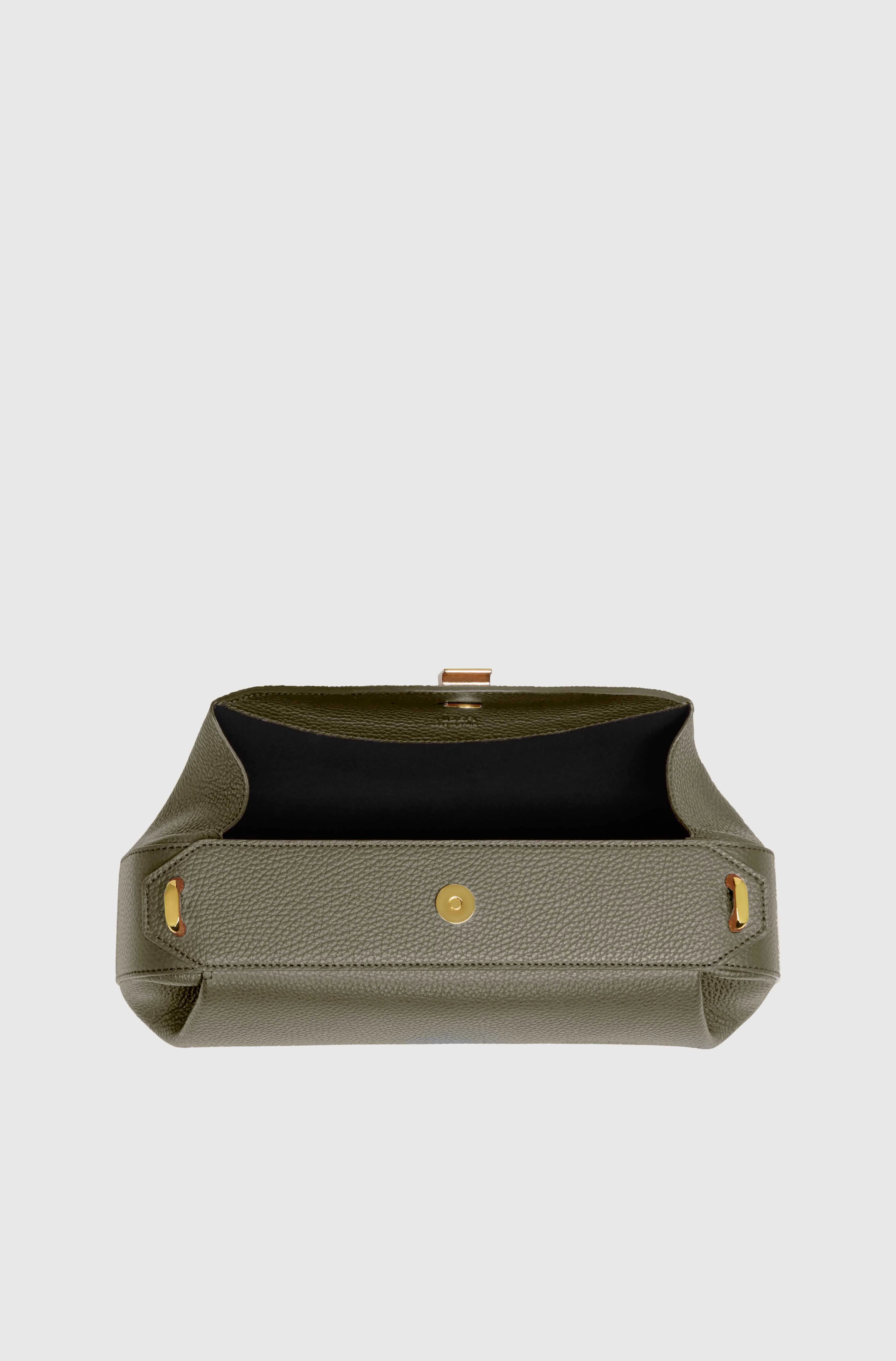 OYSTER CLUTCH - TAUPE PEBBLE GRAINED LEATHER - Image 4