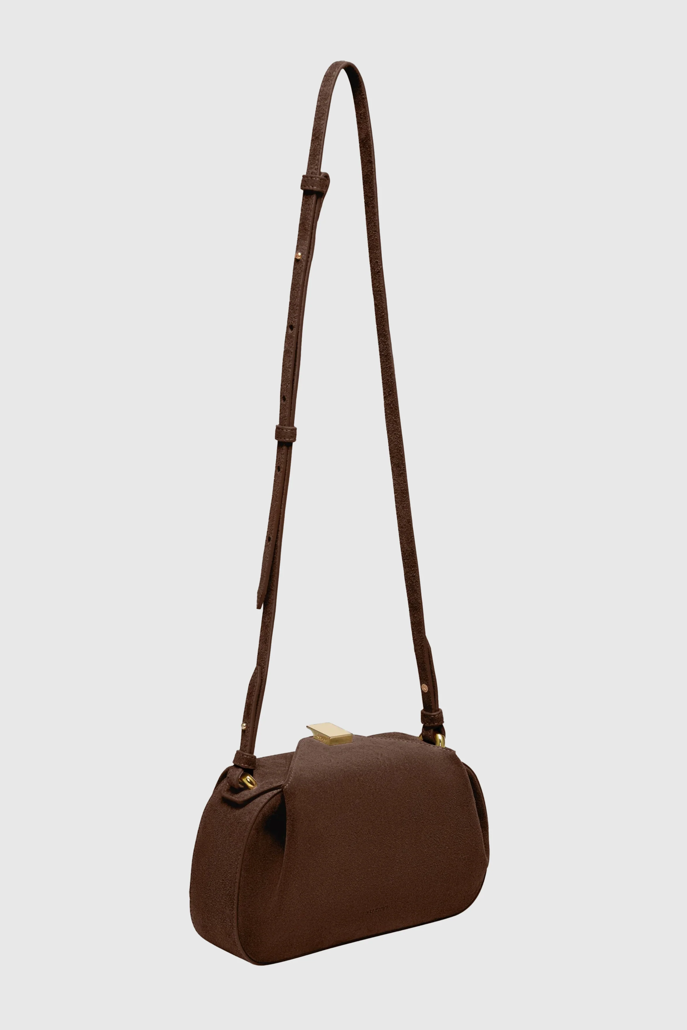 OYSTER MINI CLUTCH - CHOCOLATE SUEDE - Image 3