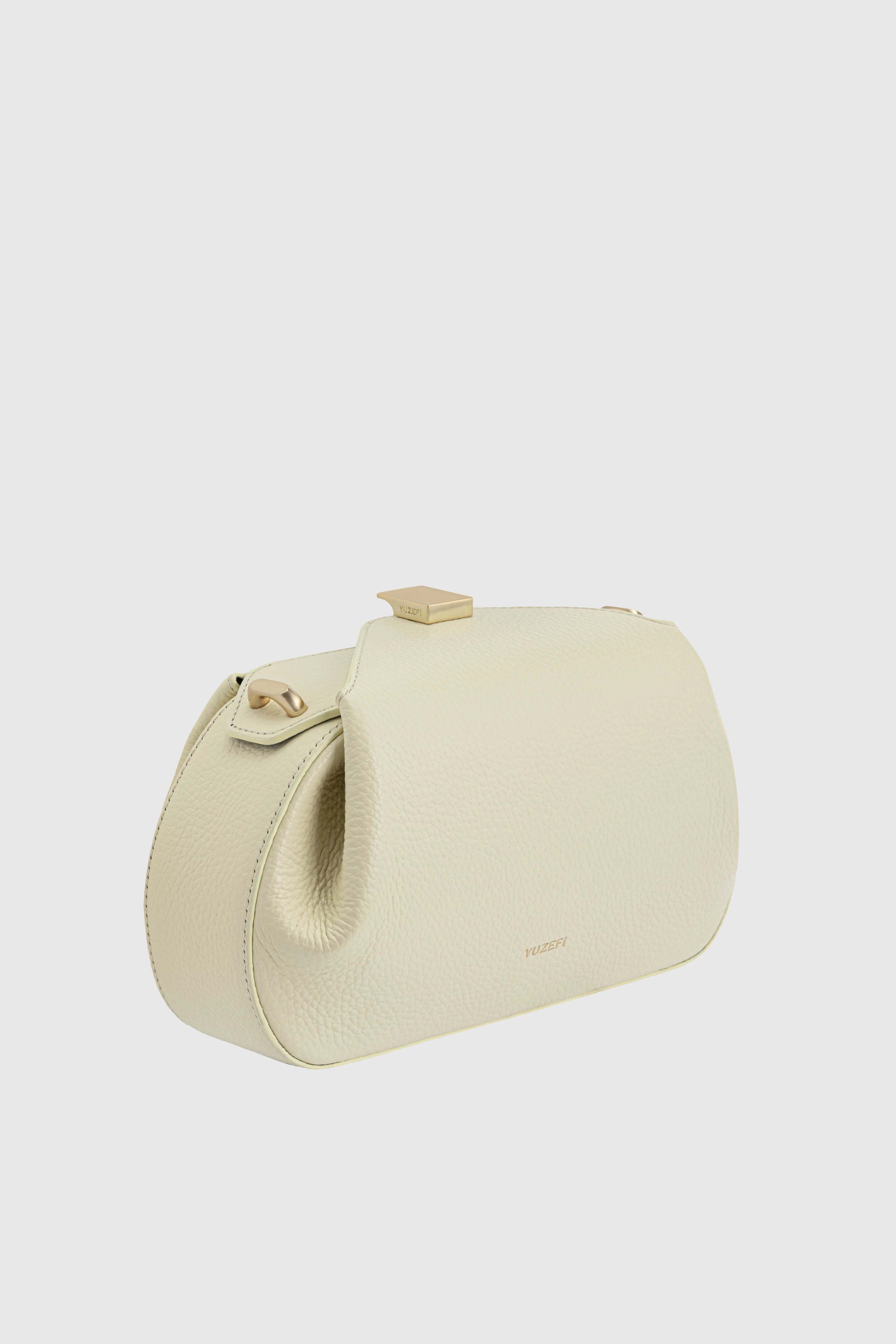 OYSTER MINI CLUTCH - VANILLA PEBBLE GRAINED LEATHER - Image 2