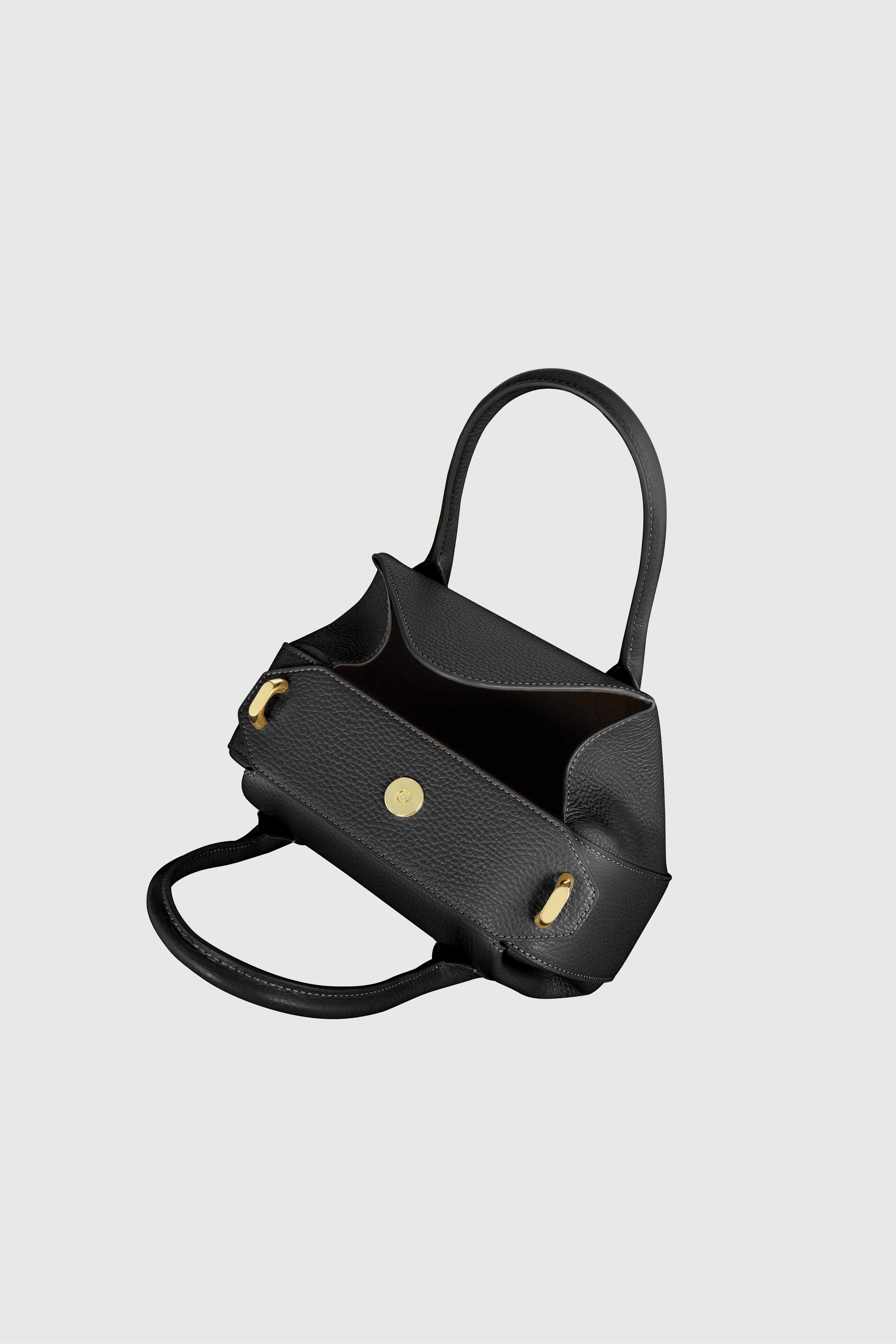 OYSTER MINI DUFFLE - BLACK PEBBLE GRAINED LEATHER - Image 4