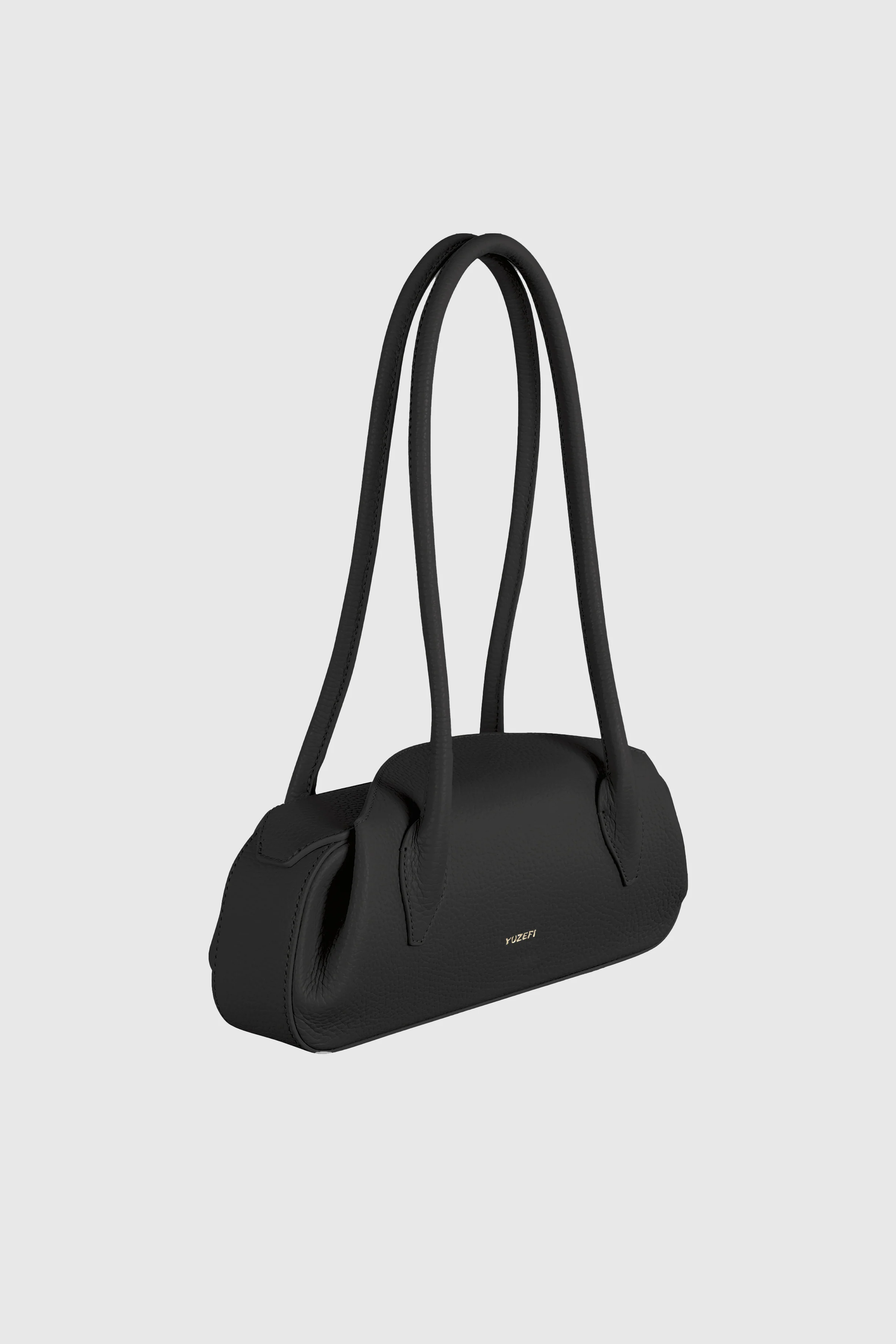 OYSTER MINI SHOULDER BAG - BLACK PEBBLE GRAINED LEATHER - Image 3