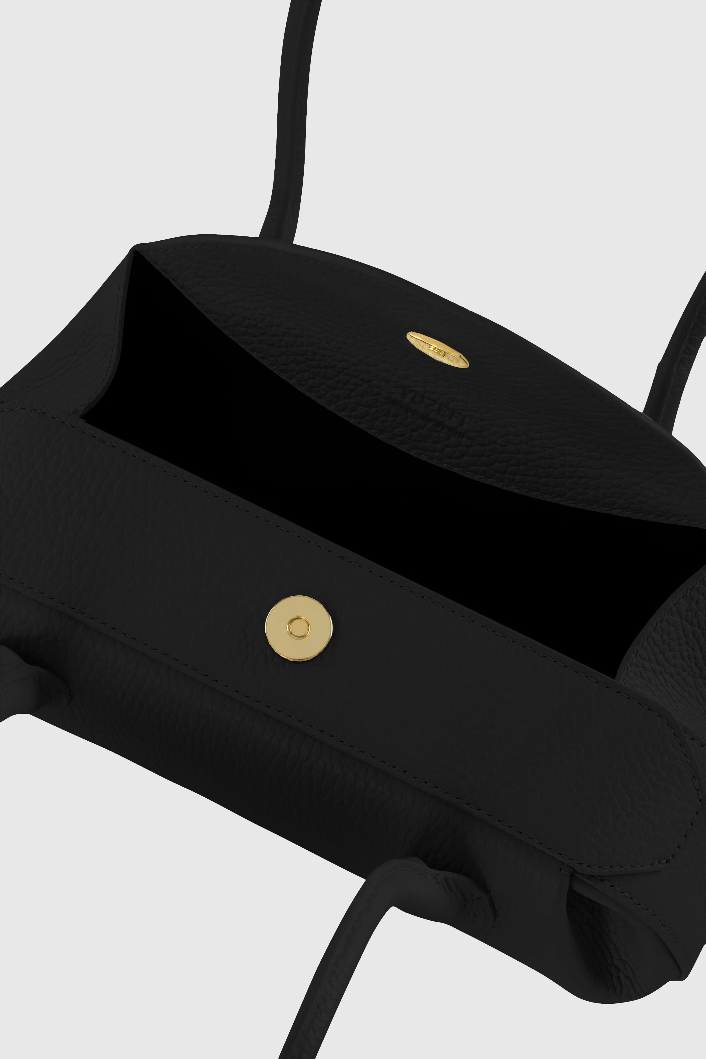OYSTER MINI SHOULDER BAG - BLACK PEBBLE GRAINED LEATHER - Image 4