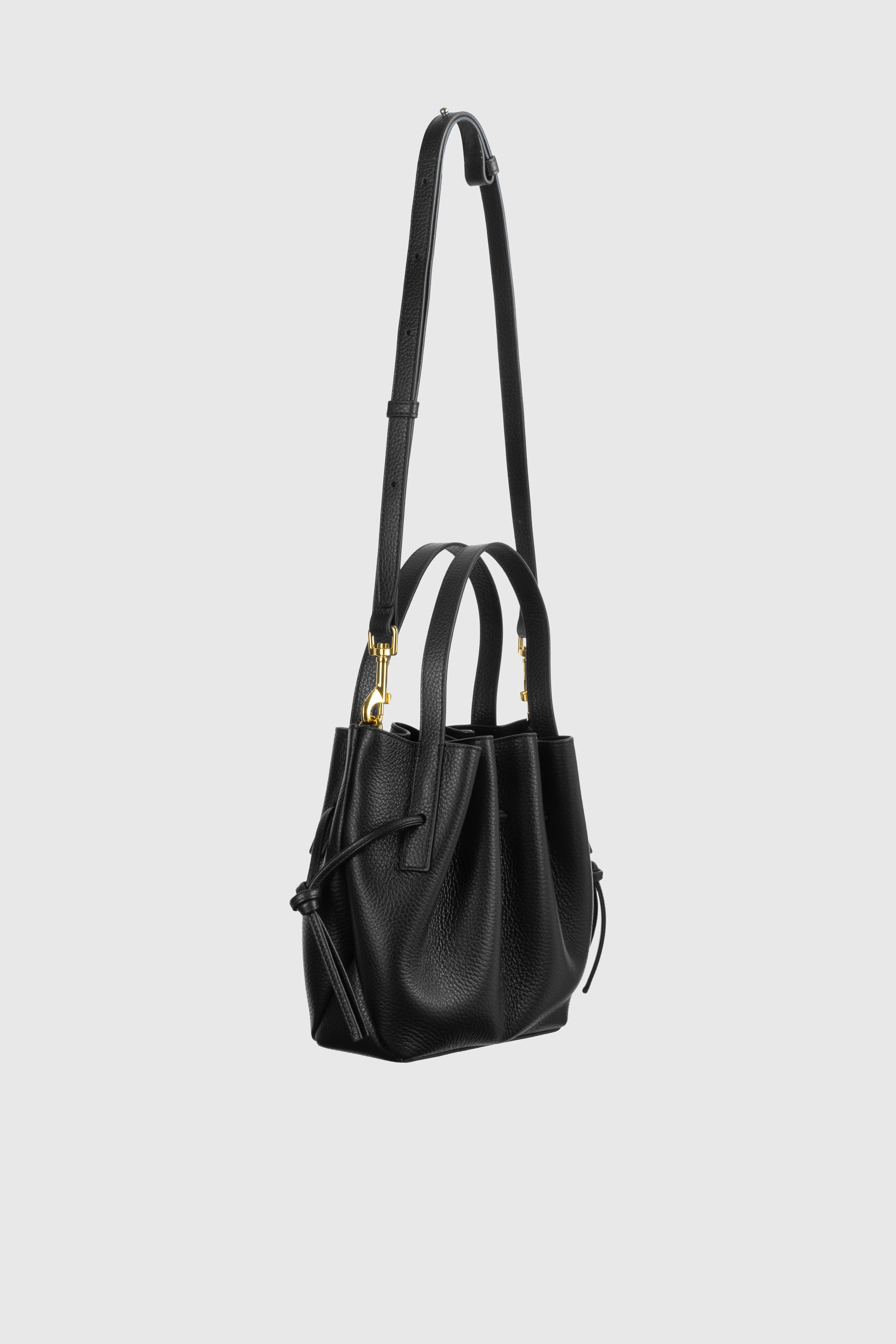 SCALLOP MINI TOTE - BLACK PEBBLE GRAINED LEATHER - Image 3