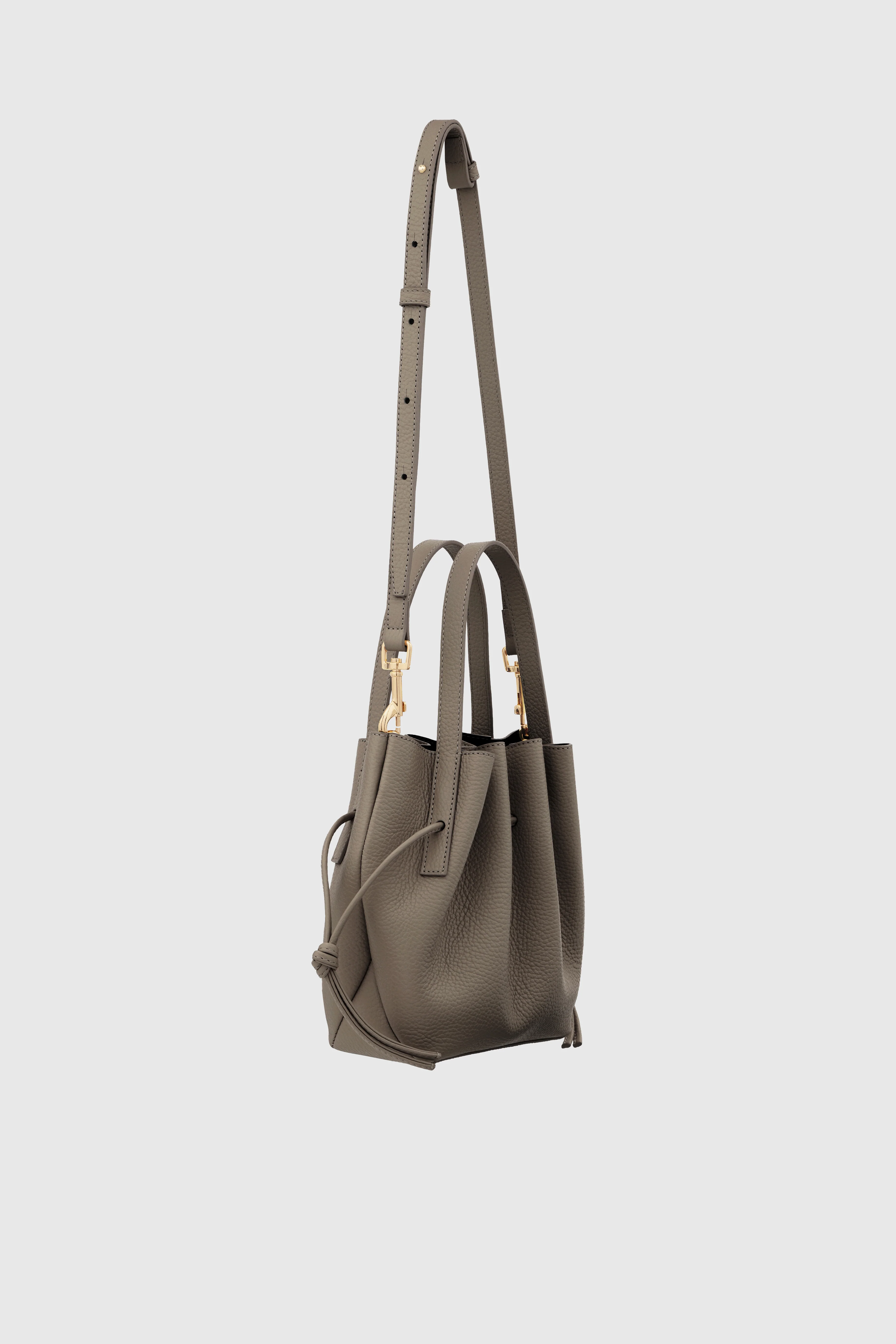 SCALLOP MINI TOTE - TAUPE PEBBLE GRAINED LEATHER - Image 3
