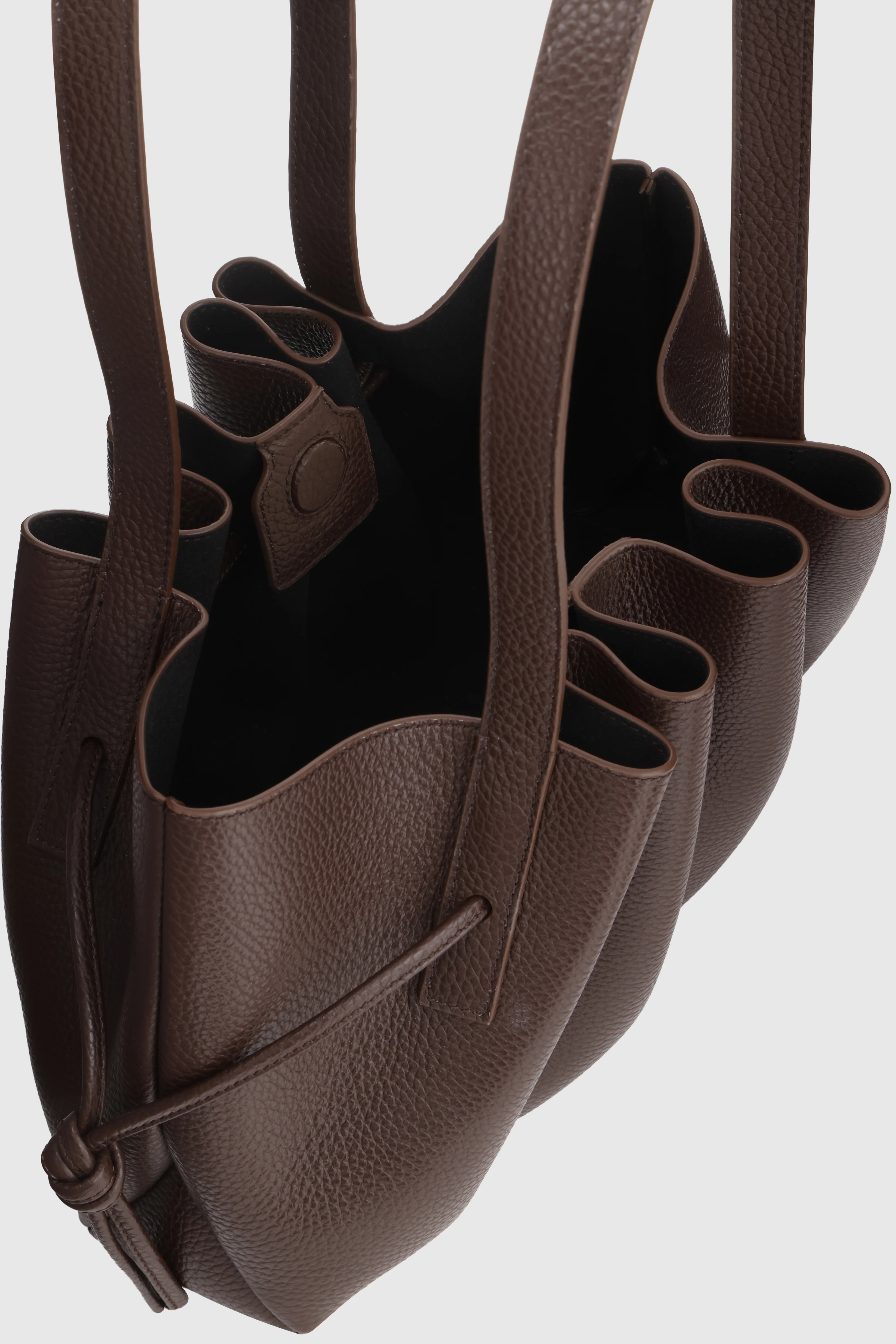 SCALLOP SHOULDER BAG - ESPRESSO PEBBLE GRAINED LEATHER - Image 3