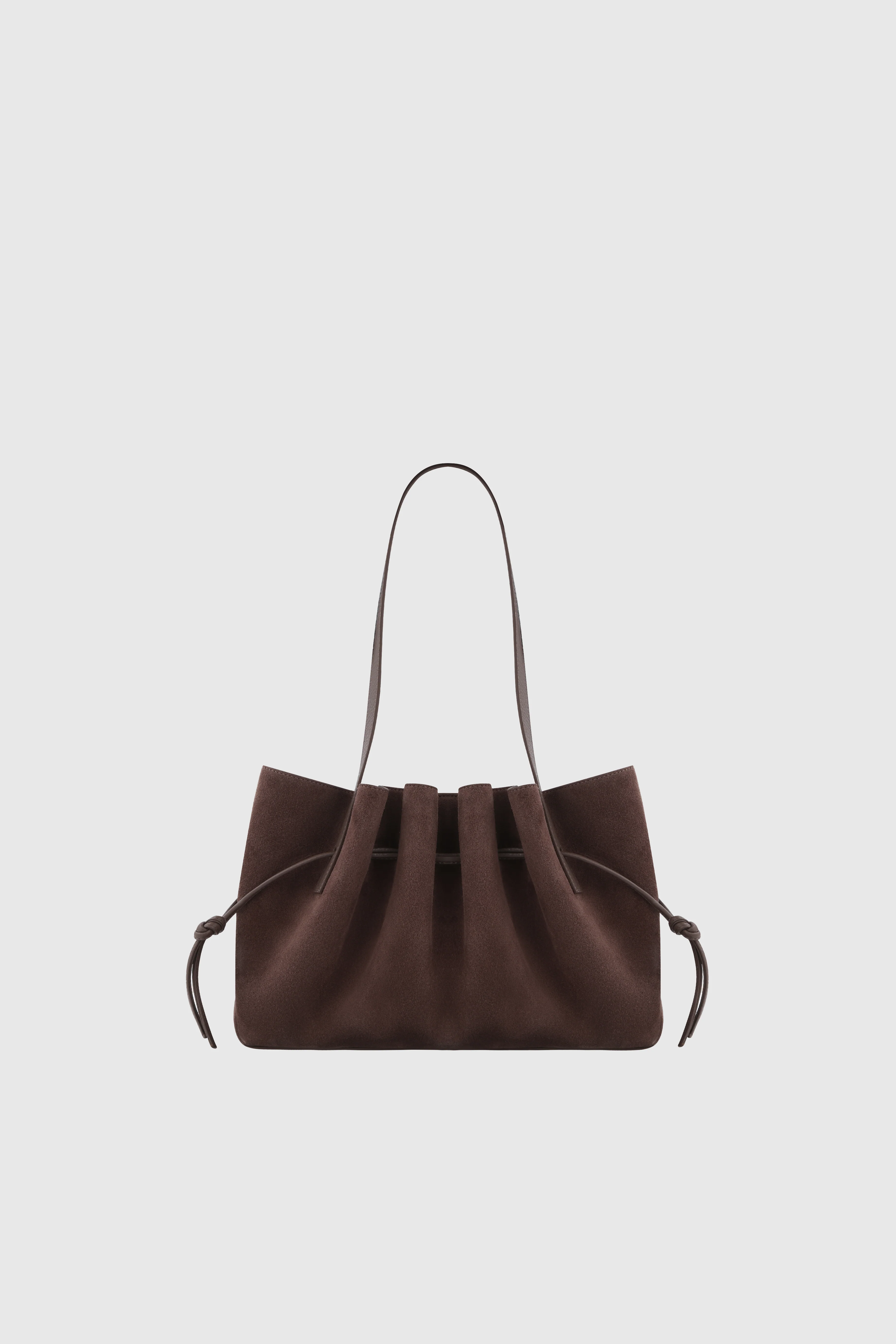SCALLOP SHOULDER BAG - NUTMEG SUEDE
