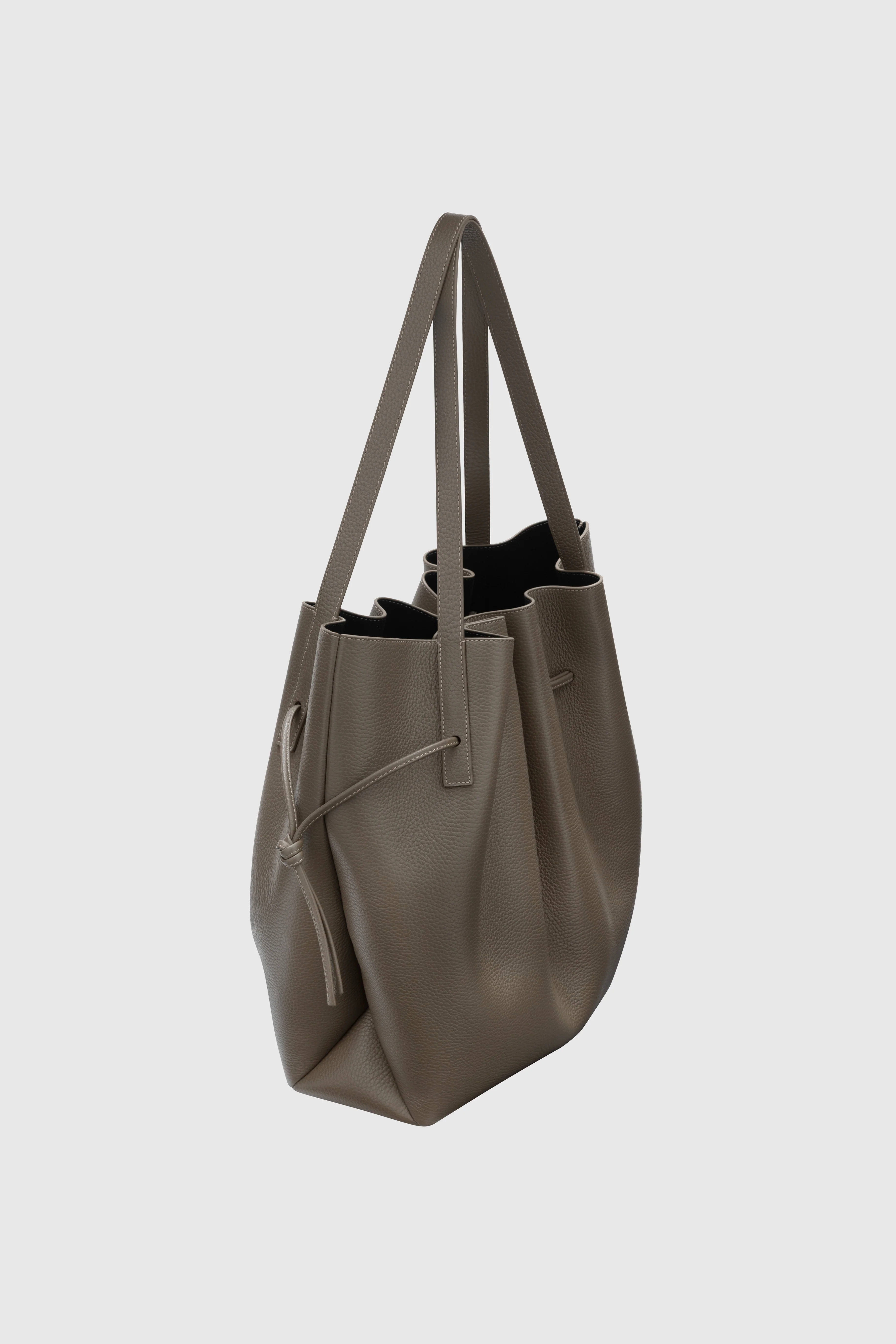SCALLOP TOTE - TAUPE PEBBLE GRAINED LEATHER - Image 3