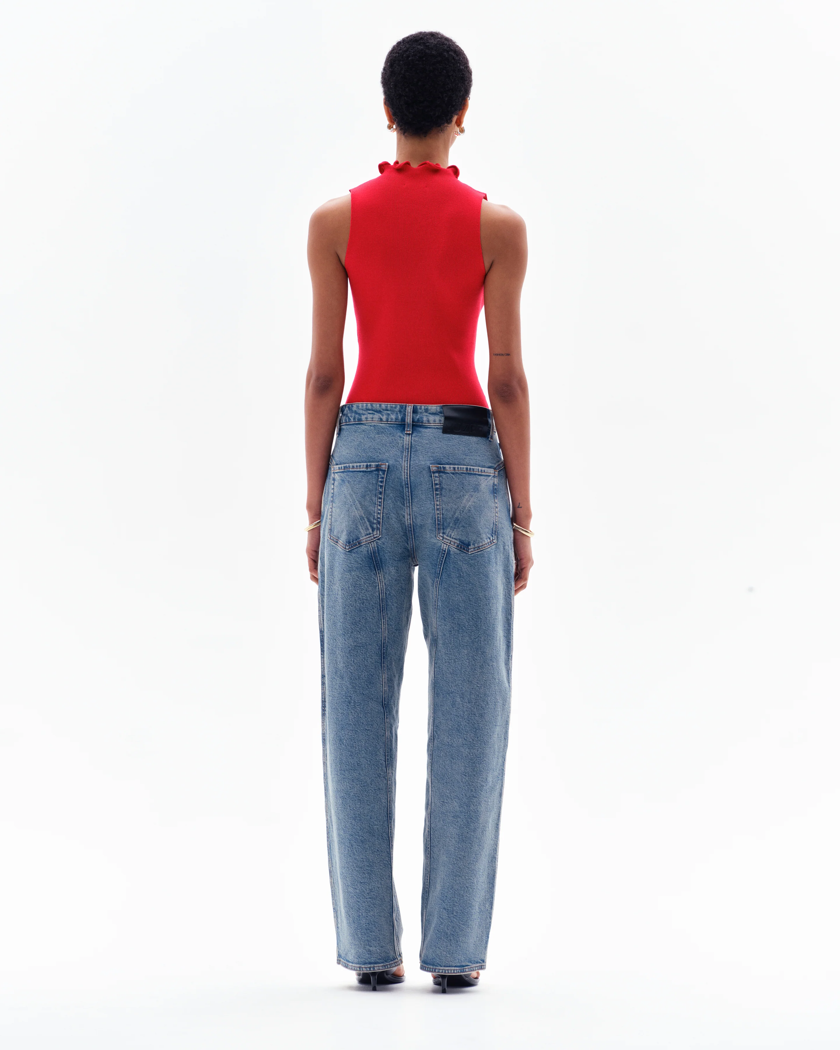 SHAI RIB BODYSUIT - RED - Image 3