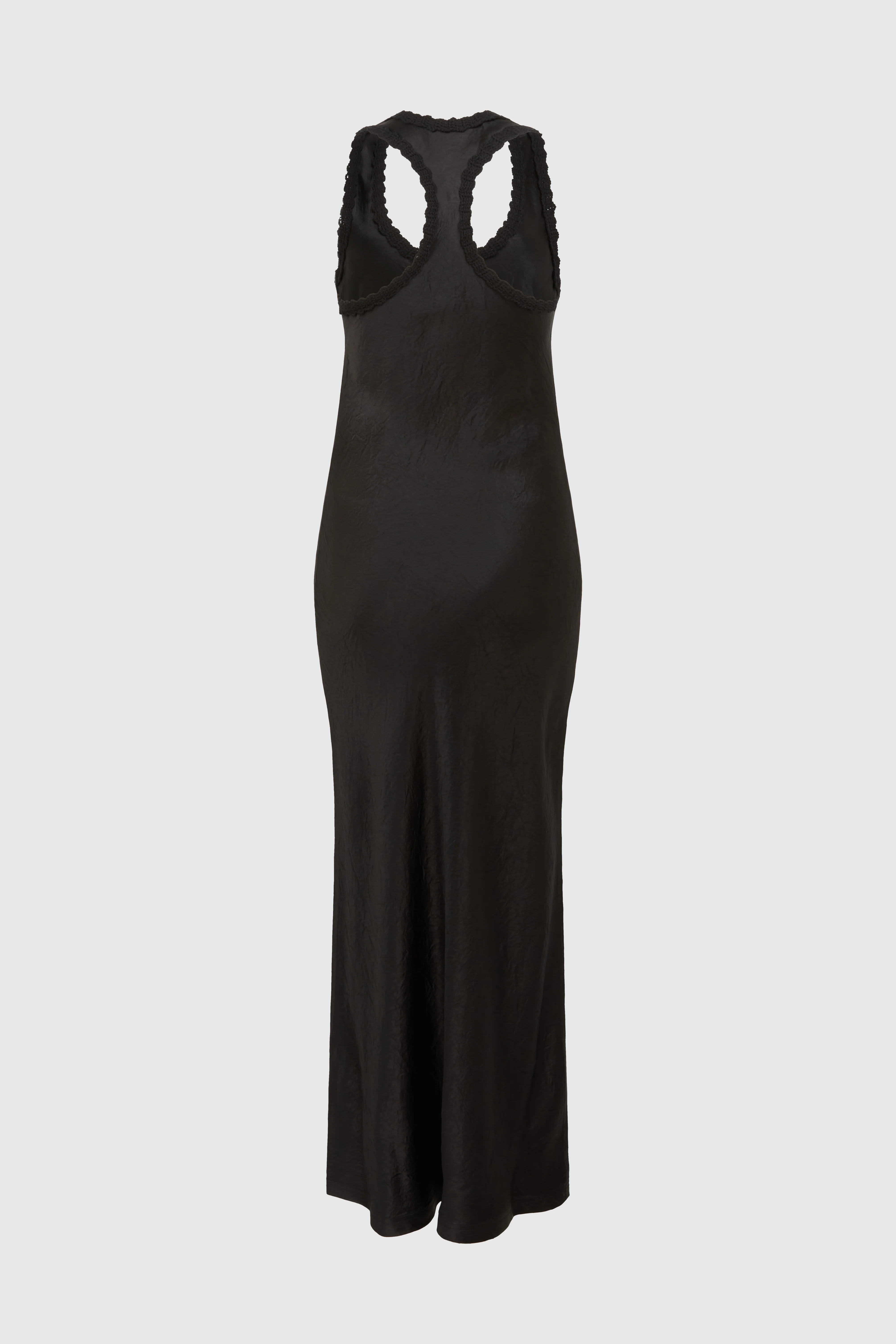 SOLYR SATEEN SCOOP NECK DRESS - BLACK - Image 3