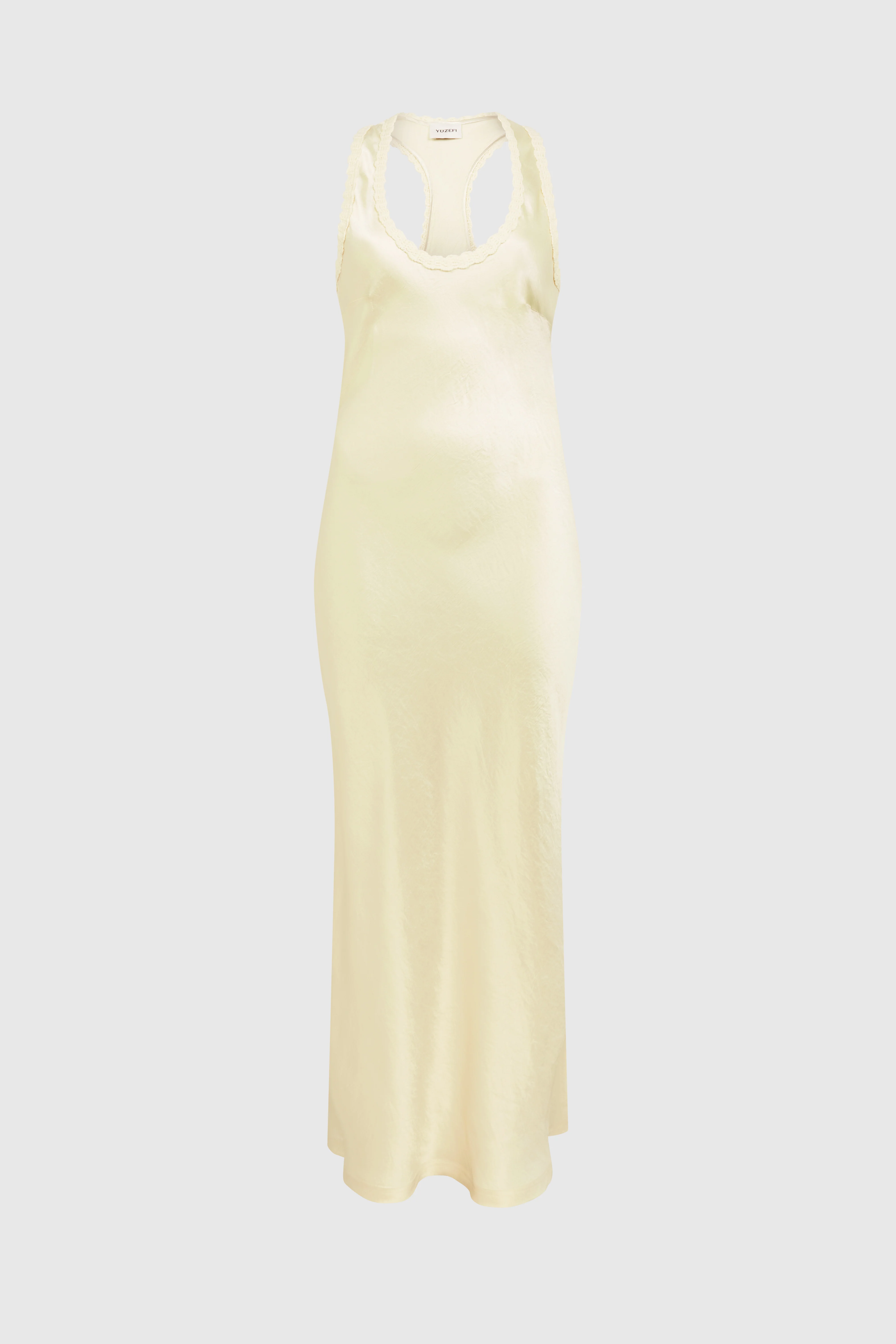 SOLYR SATEEN SCOOP NECK DRESS - VANILLA