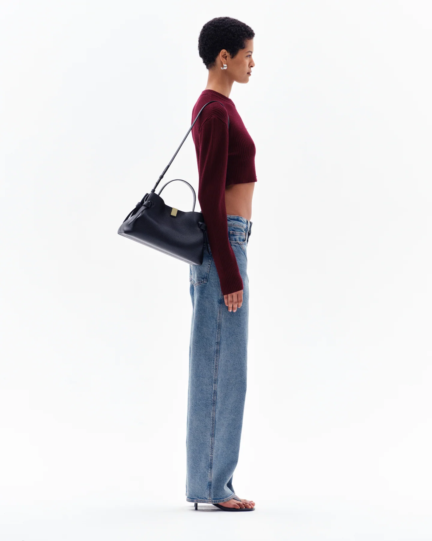 STELLAN RIB CROP CARDIGAN - BORDO - Image 5