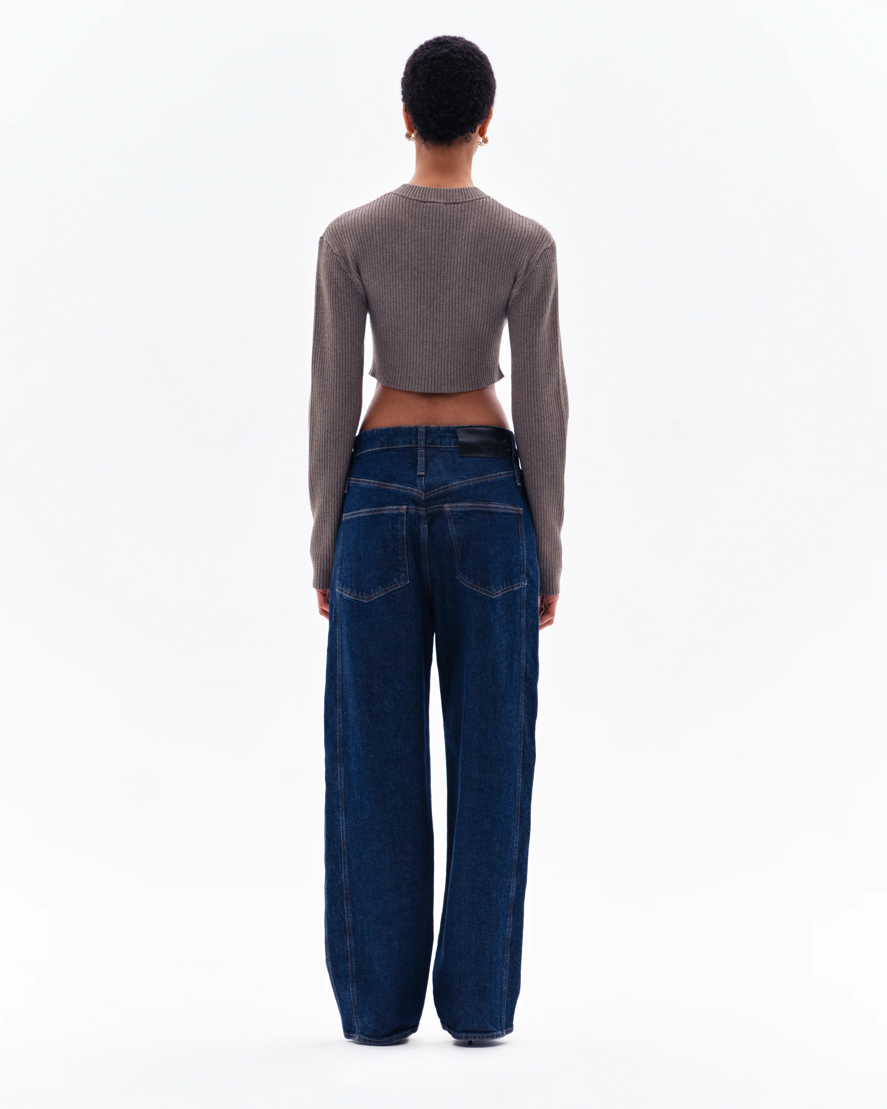 STELLAN RIB CROP CARDIGAN - CLAY - Image 3