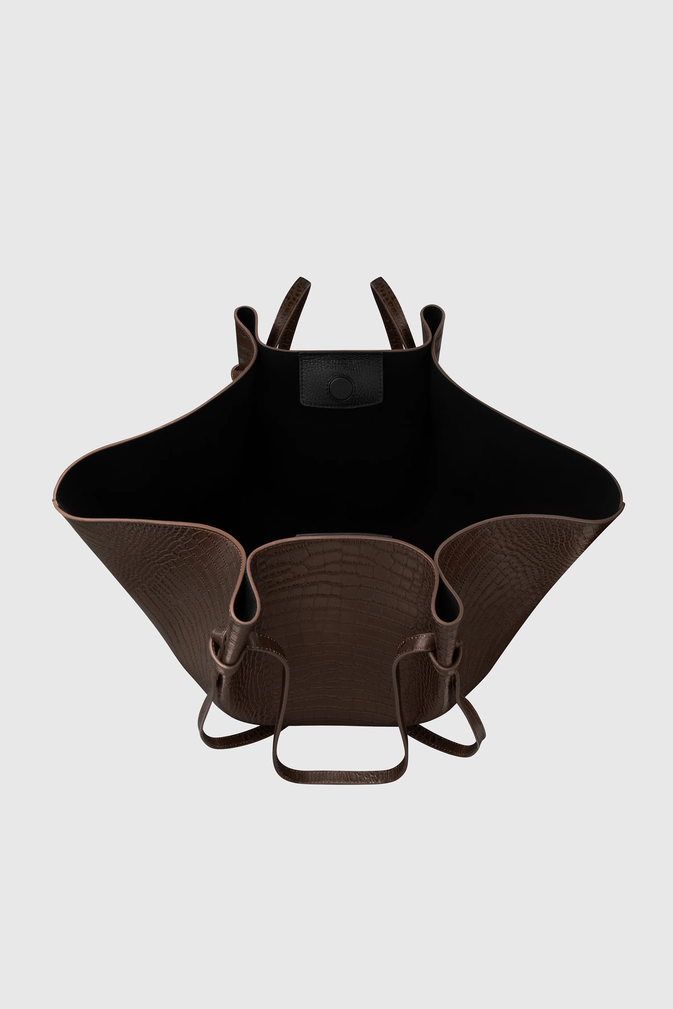 XL MOCHI - EMBOSSED ESPRESSO CROC LEATHER - Image 3